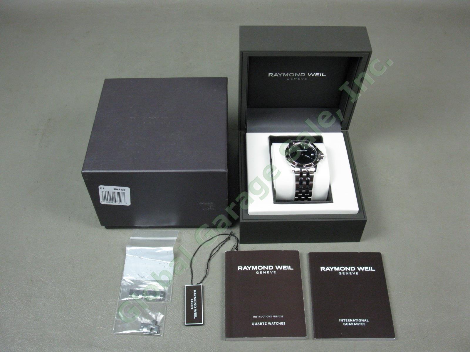 Raymond Weil Tango Black Dial Stainless Steel Swiss Quartz Watch 5599-ST-20001