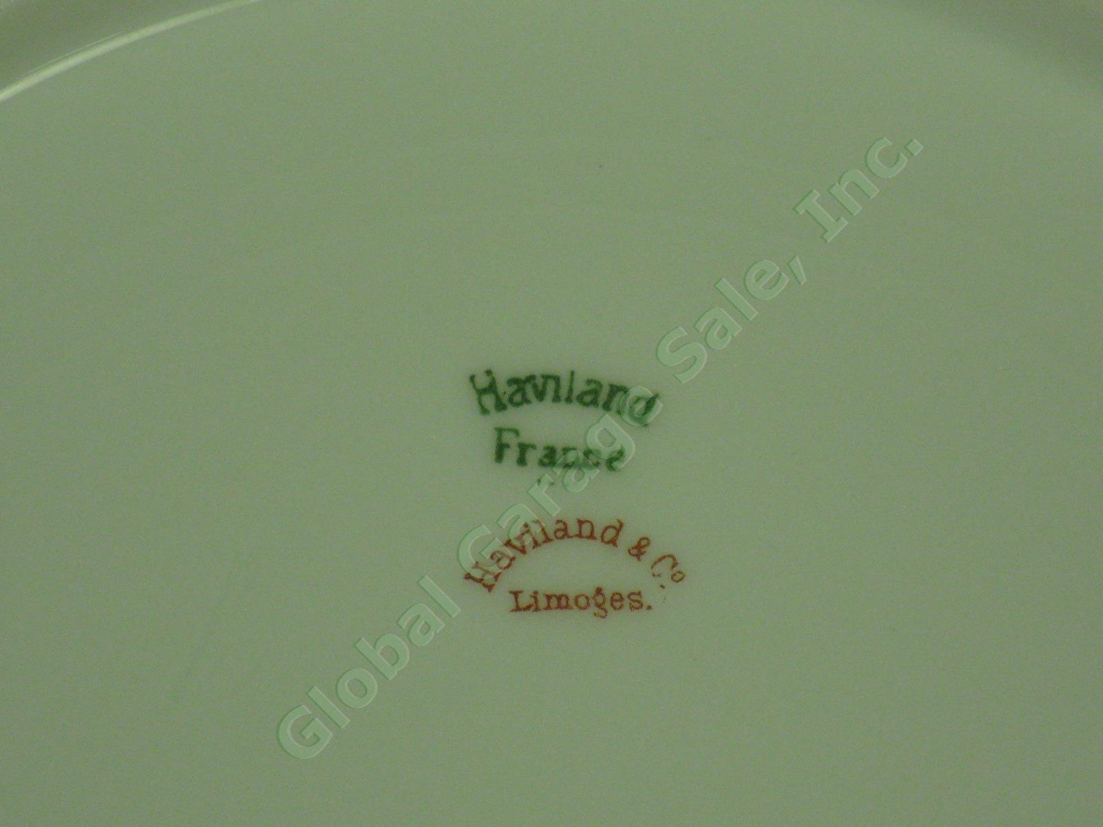 9 Vtg Haviland & Co Limoges France Ranson 9.75" Gold Trim Dinner Plates Set NR! 5