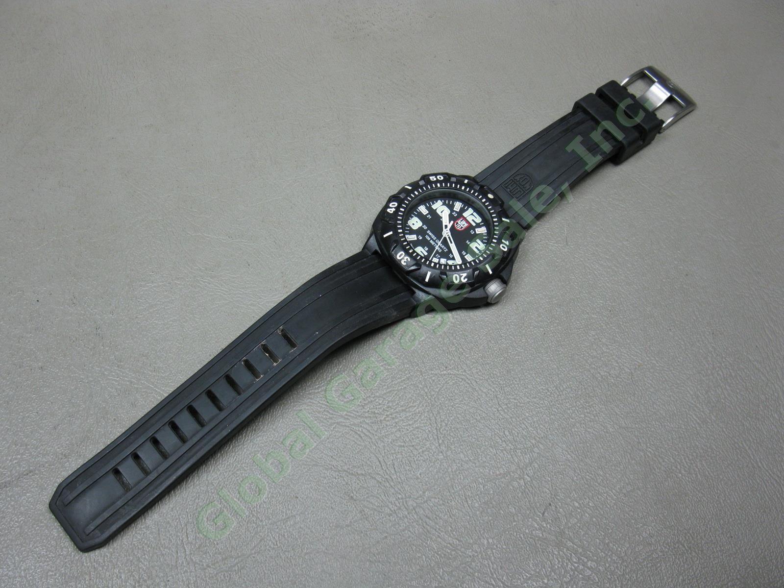Luminox Sentry 0201SL Quartz Watch W/ Black Case Rubber Band Box Manual +Tag Lot 2