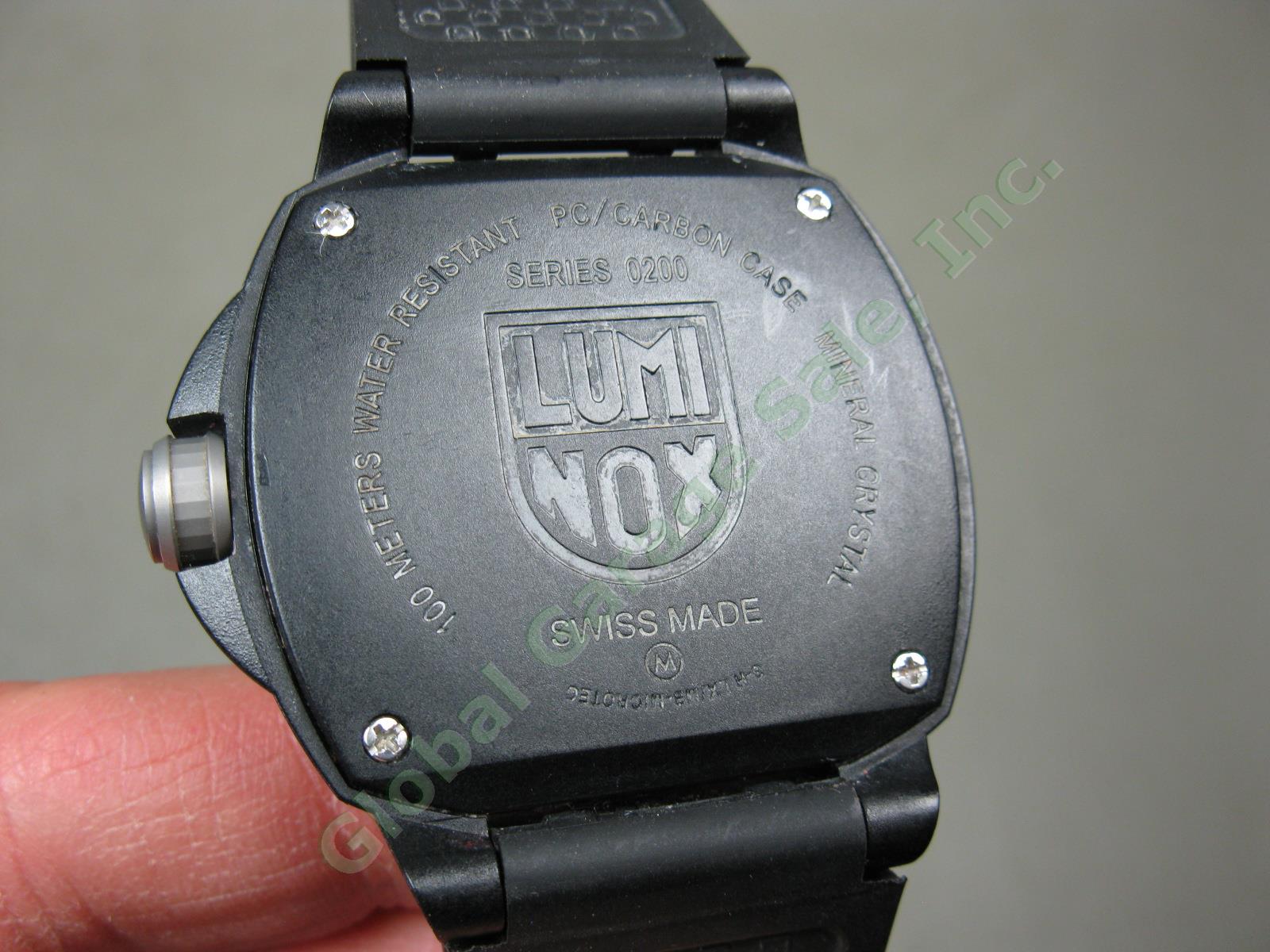 Luminox Sentry 0201SL Quartz Watch W/ Black Case Rubber Band Box Manual +Tag Lot 4