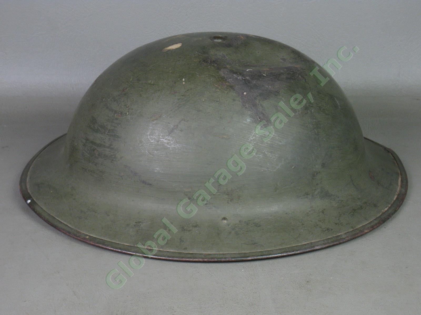 Vtg Antique Original US WW1 Doughboy Helmet ZA181 With Leather Liner + Strap NR! 2