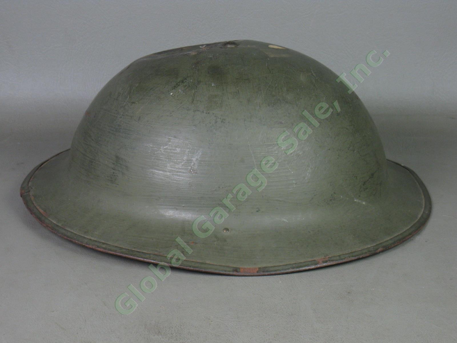 Vtg Antique Original US WW1 Doughboy Helmet ZA181 With Leather Liner + Strap NR! 4