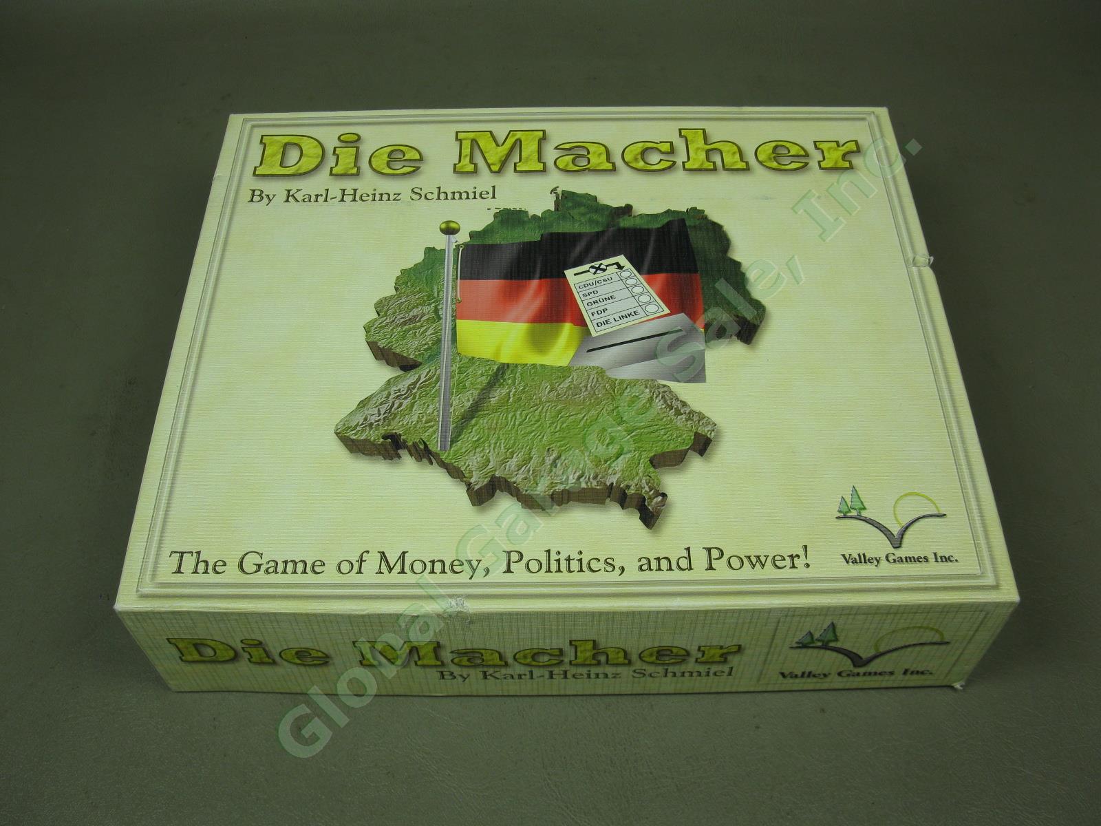 Rare OOP 2006 Die Macher Board Game W/ Box Valley Inc Appears Complete Near Mint
