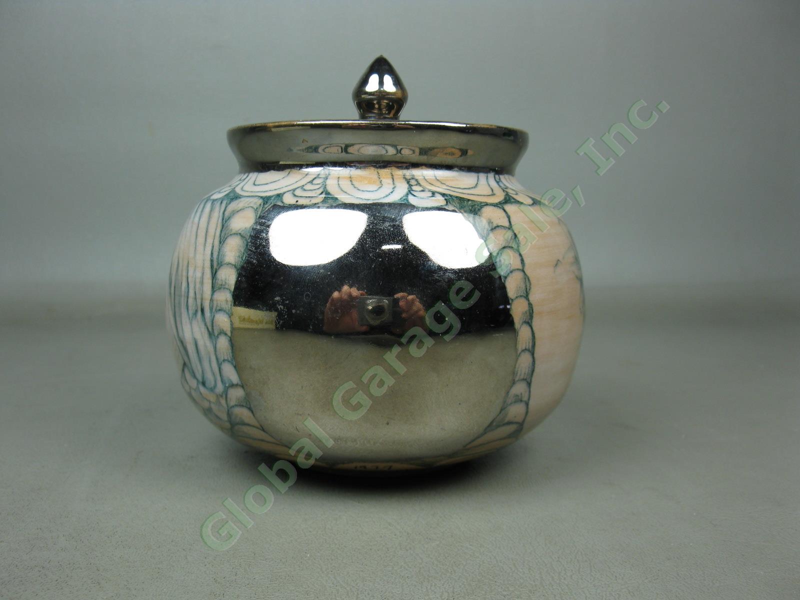 Vtg 1977 Signed Mary Lou Higgins & Edward Higgins Covered Pot Jar Lid Pottery 5" 3