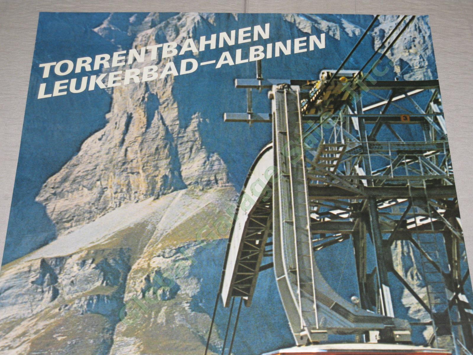 Vtg 1974 Swiss Travel Poster Leukerbad-Albinen Valais Ski Resort Hot Springs NR! 1