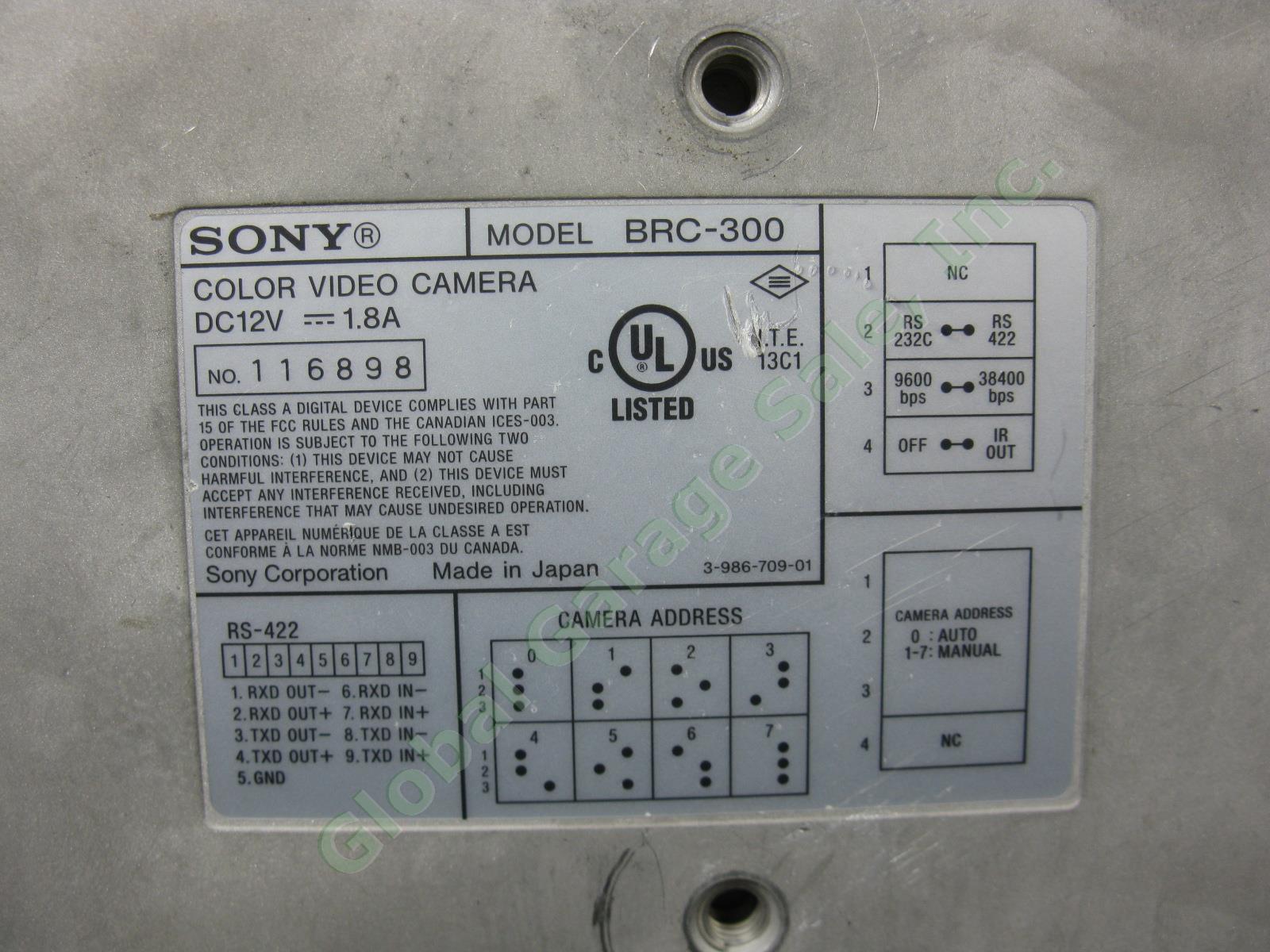 Sony BRC-300 Robotic PTZ Pan Tilt Zoom 3CCD Video Conference Camera BRBK-301 Lot 9