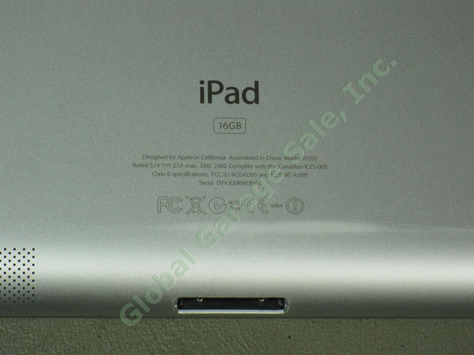 Apple iPad 2 Wifi 16GB Black Tablet Works Great MC770LL/A A1395 No Reserve Price 4