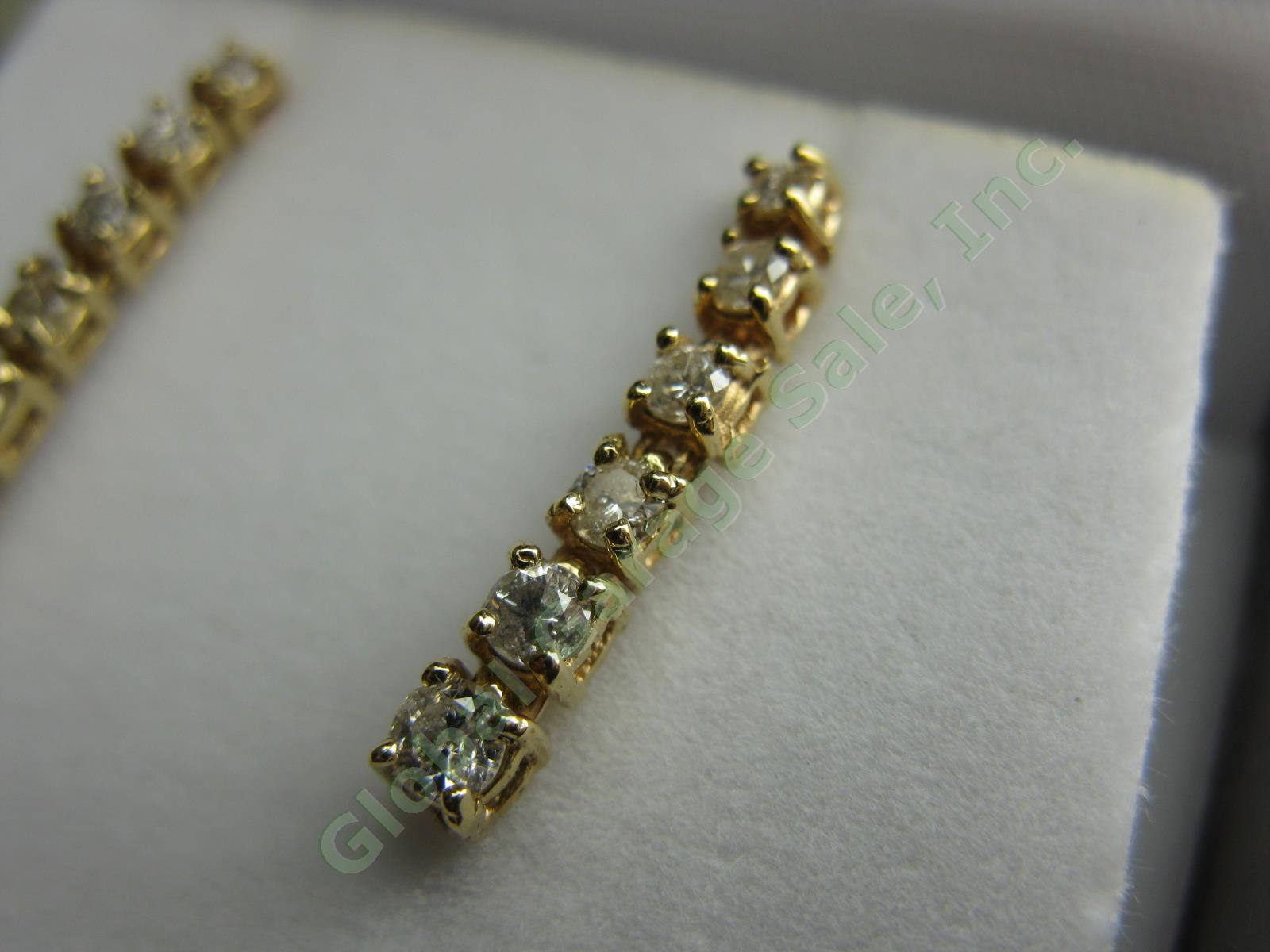 NEW 14K Gold 6-Stone Round Graduated Dangle Drop Diamond .60ct Earrings $1295 NR 3
