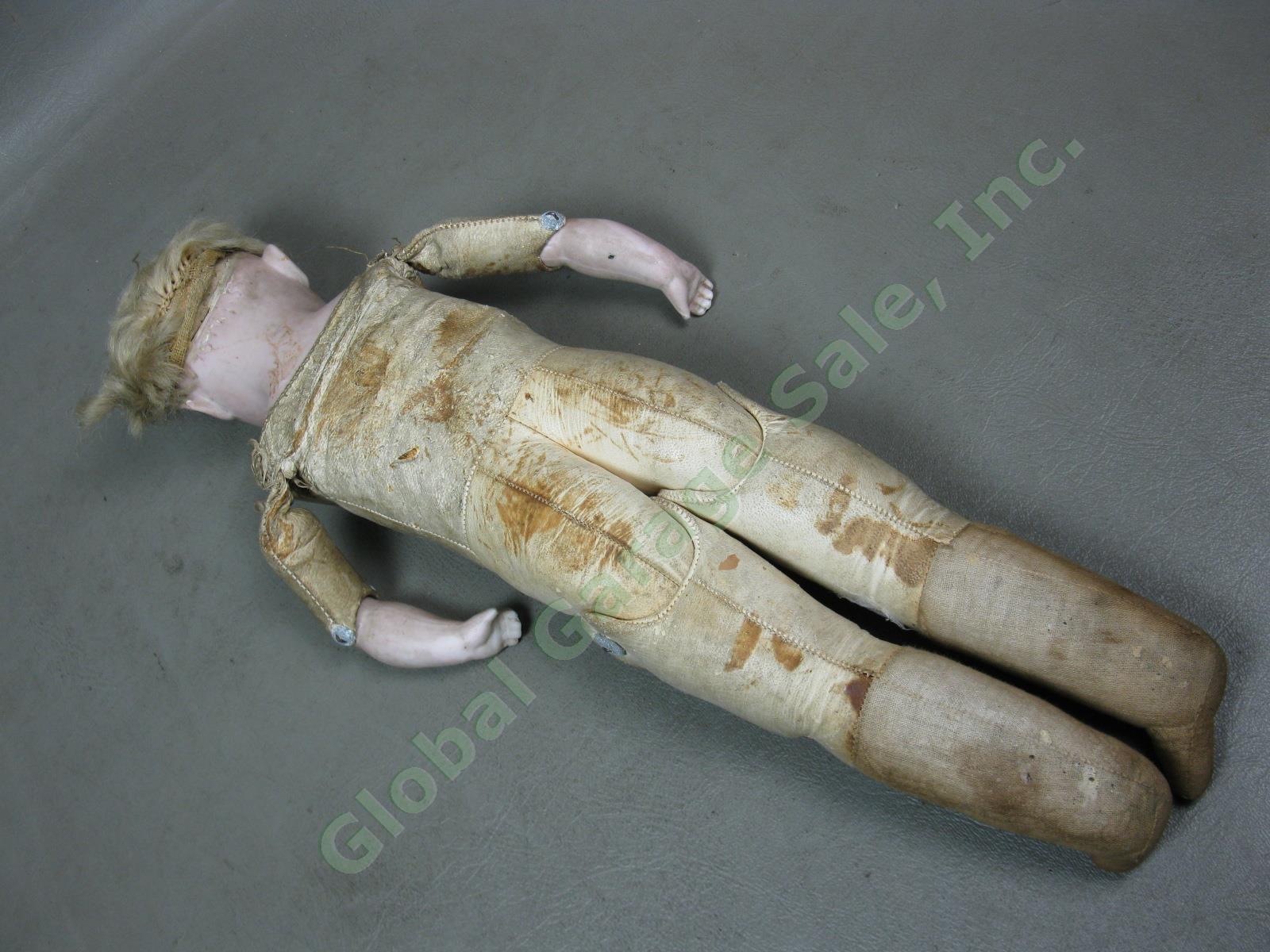 Antique Kestner 154 DEP German Bisque Head Sleep Eye Leather Jointed Body Doll 3