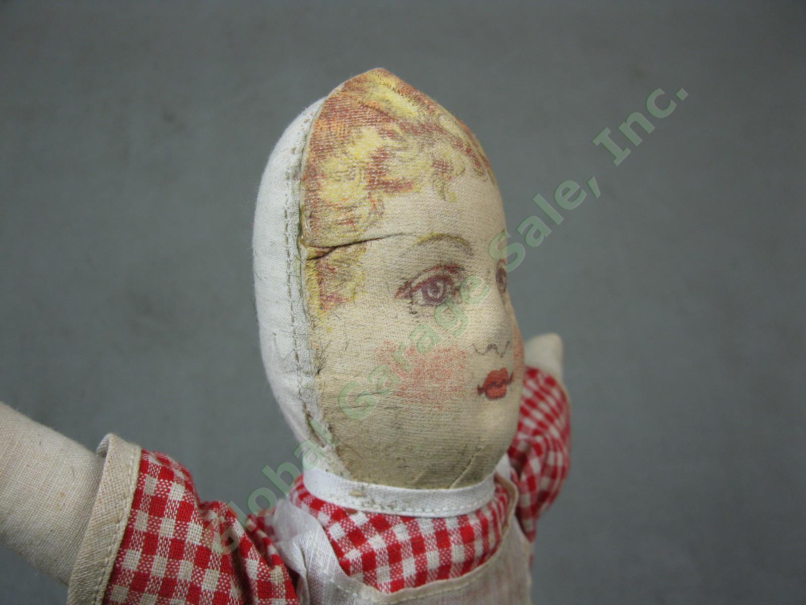 Vtg Antique Albert Bruckner Babyland Rag Cloth Black/White Topsy Turvy Doll 1901 6
