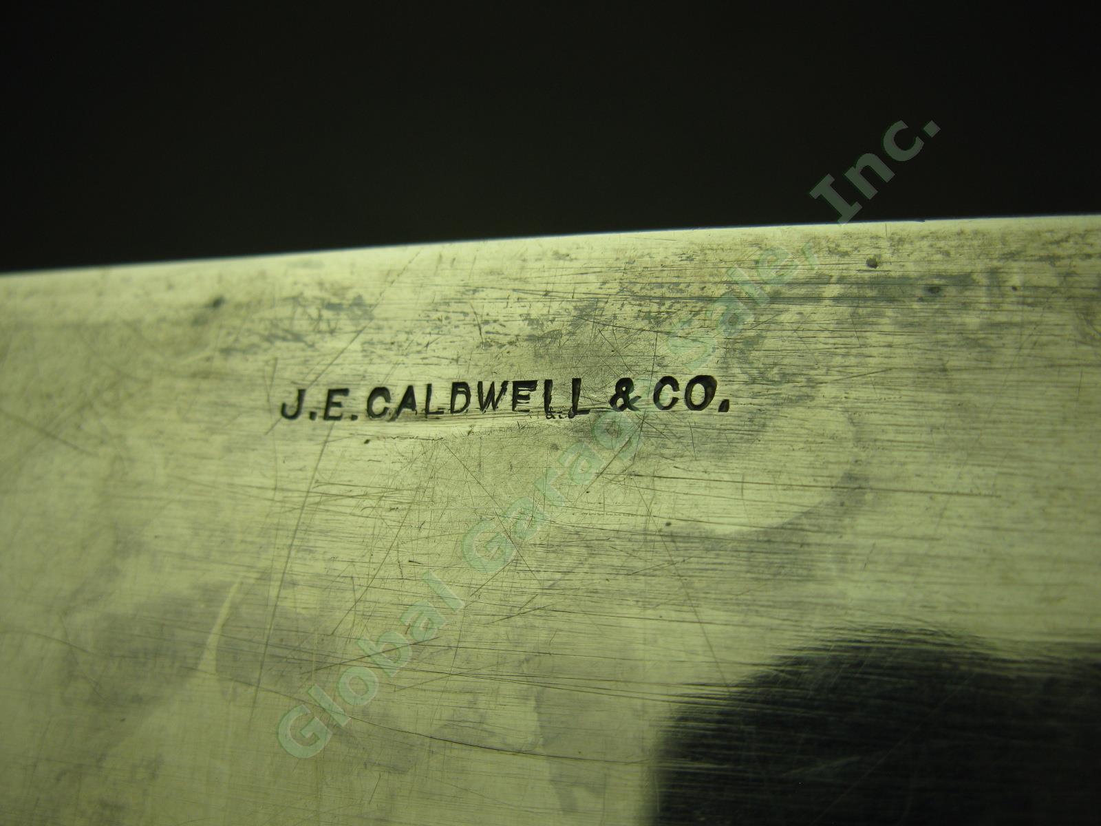 Vtg Antique J.E JE Caldwell Co Hinged Sterling Silver Jewelry Box Monogram 1.5lb 9