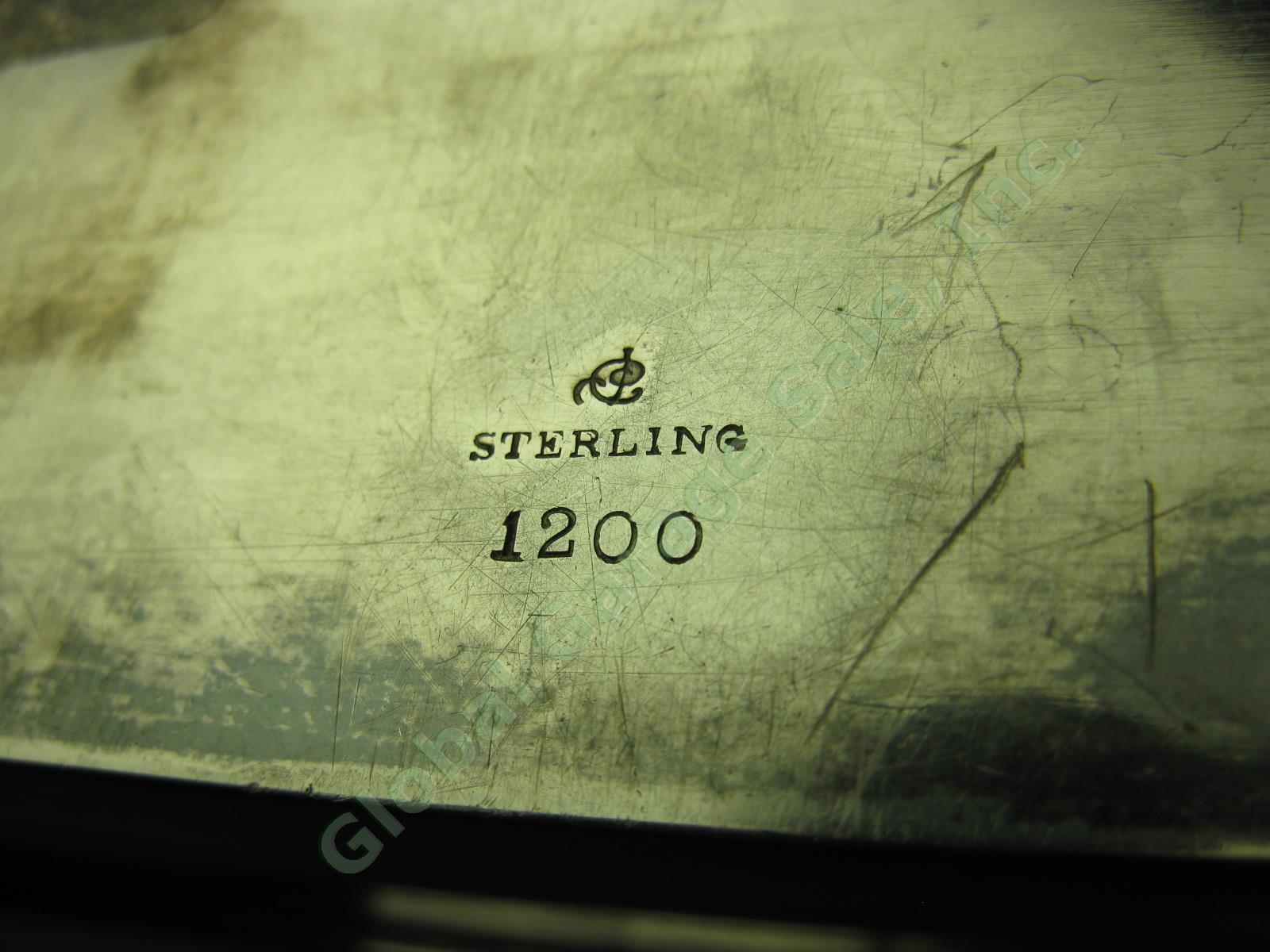 Vtg Antique J.E JE Caldwell Co Hinged Sterling Silver Jewelry Box Monogram 1.5lb 10