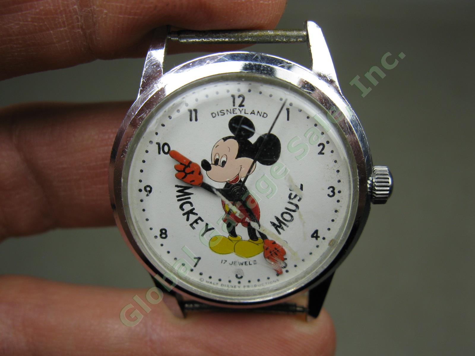 3 Vtg Walt Disney Disneyland Mickey Mouse 17 Jewel Swiss Watch Lot Parts/Repair 1