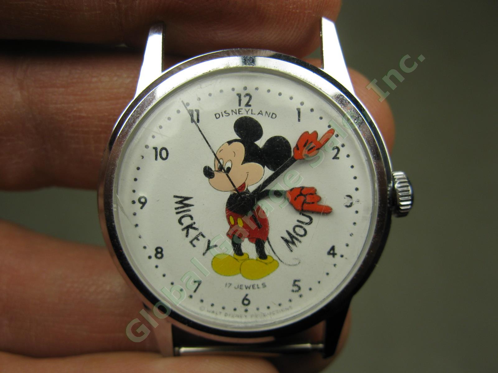 3 Vtg Walt Disney Disneyland Mickey Mouse 17 Jewel Swiss Watch Lot Parts/Repair 2