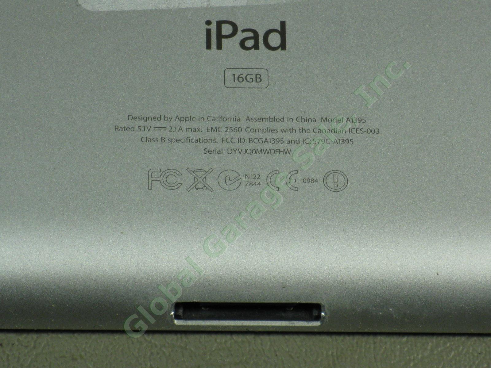 Apple iPad 2 Wifi 16GB Black Tablet Works Great One Owner MC770LL/A A1395 NR! 4