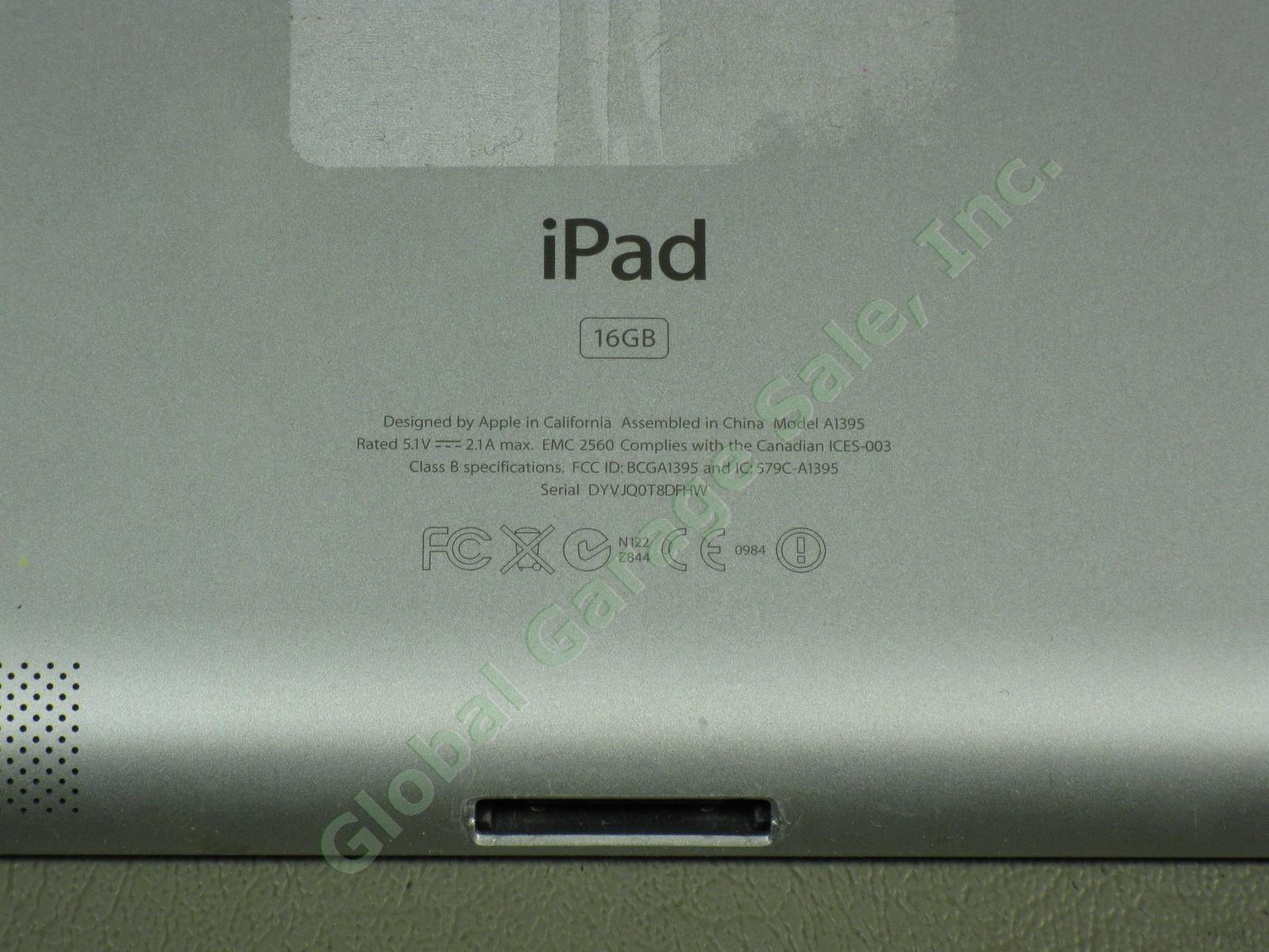 Apple iPad 2 Wifi 16GB Black Tablet Works Great 1 Owner MC770LL/A A1395 NO RES! 4