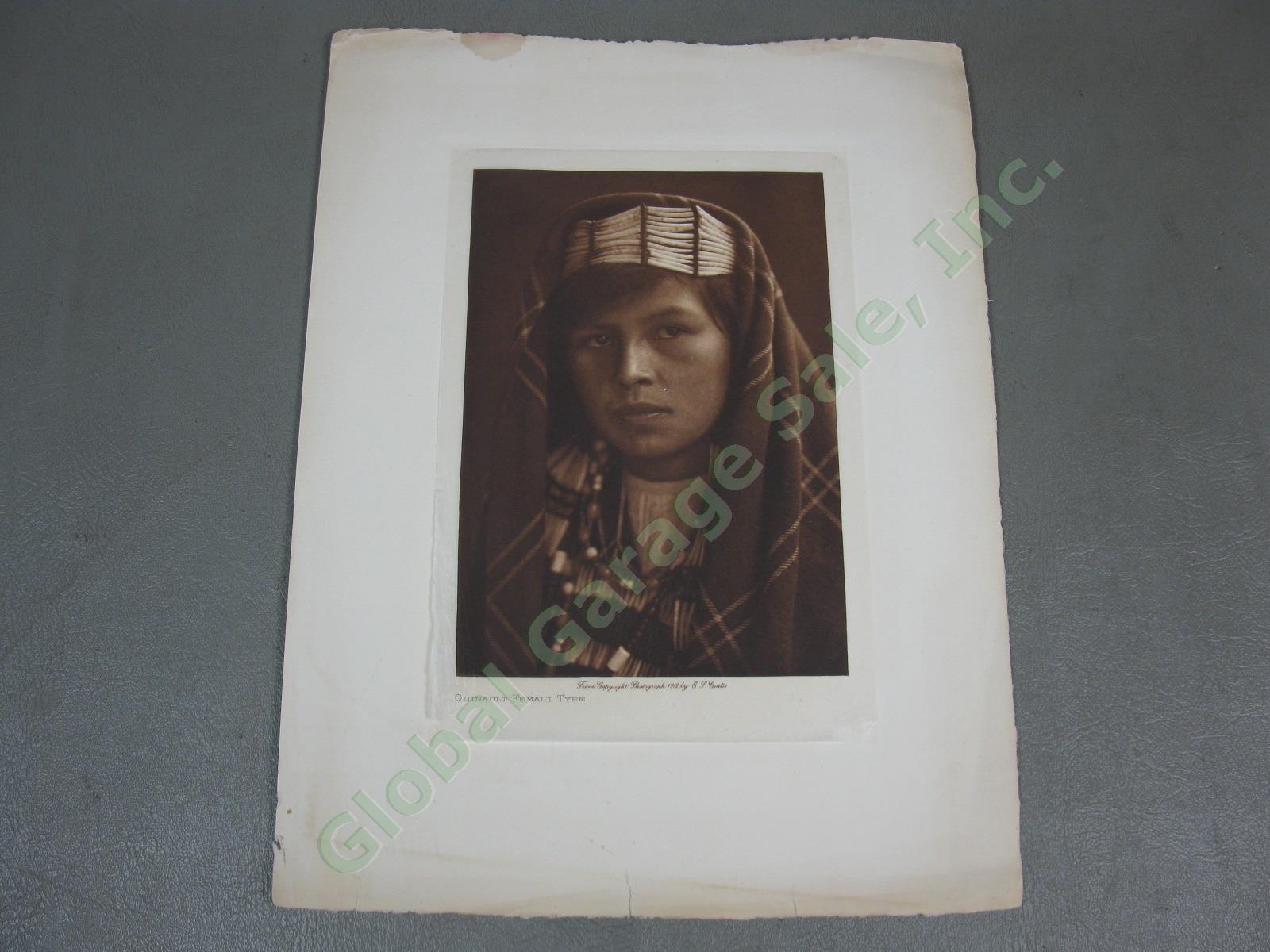 1912 Edward Curtis Photo On Japanese Tissue Quinault Female Type Native American