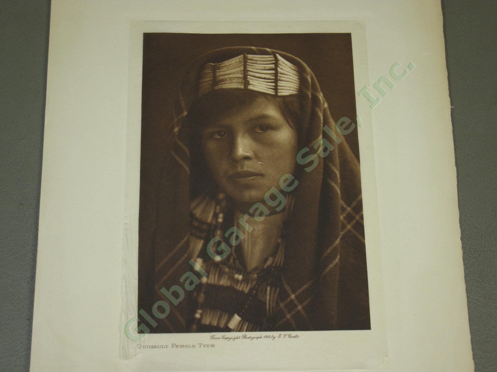 1912 Edward Curtis Photo On Japanese Tissue Quinault Female Type Native American 1