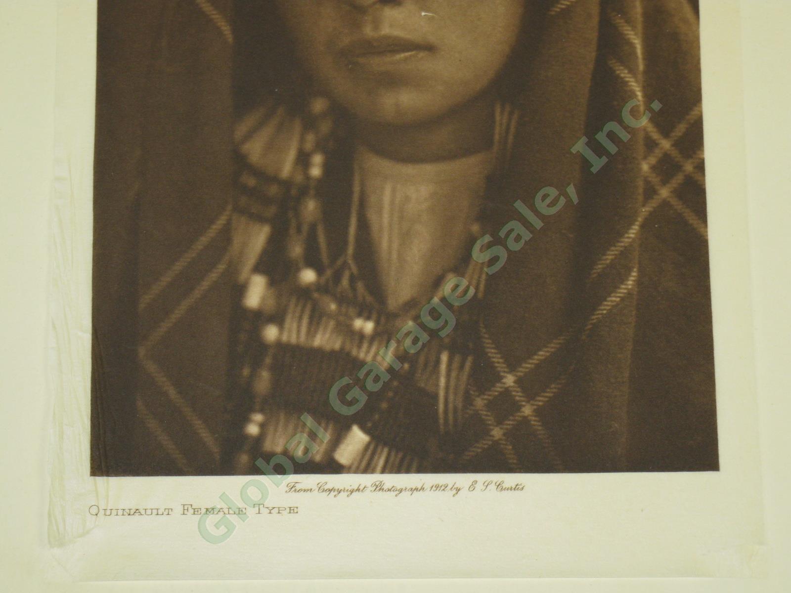 1912 Edward Curtis Photo On Japanese Tissue Quinault Female Type Native American 3