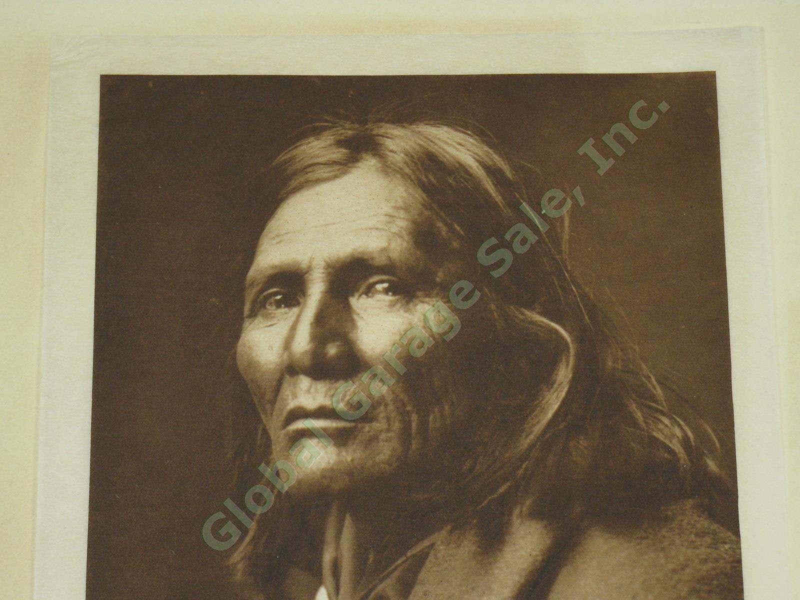 Original Edward Curtis Photo On Japanese Tissue 1906 Alchise Apache Indian Chief 1