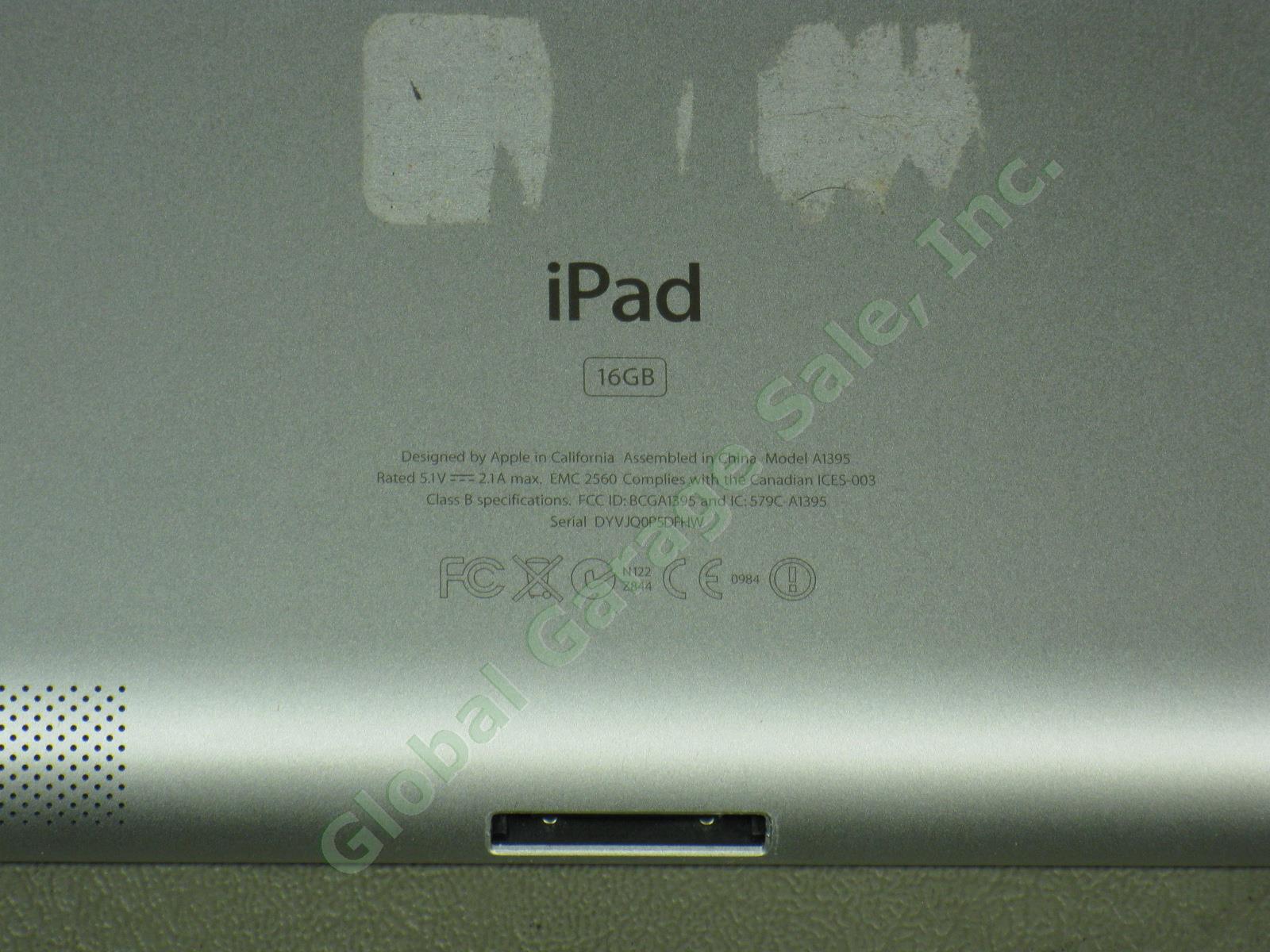 Apple iPad 2 Black Tablet 16GB Wifi Works Great Clean Screen MC770LL/A A1395 NR! 4