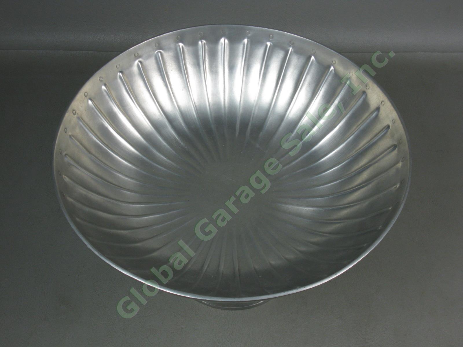 NEW Match Pewter 12" Wide Ribbed Footed Fruit Bowl Etain 95% Made In Italy NR! 1