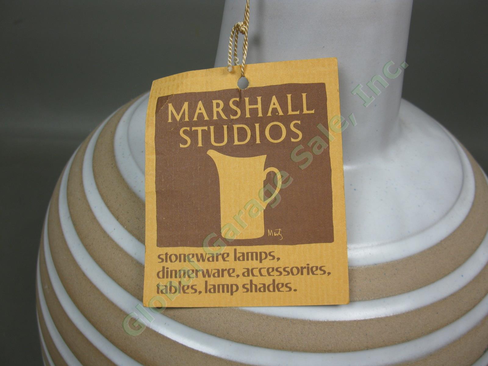 Marshall Studios Martz Mid-Century Modern Ceramic Pottery Lamp +Shade Finial Tag 5