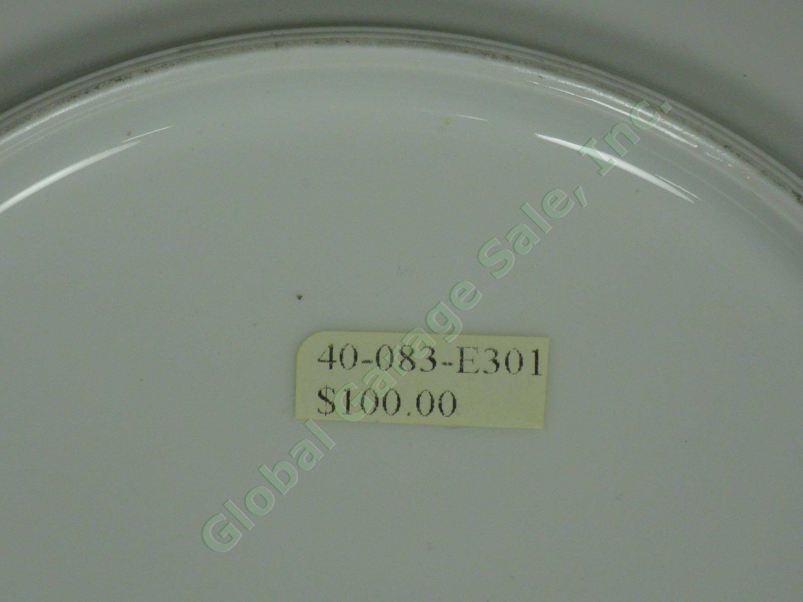 3 NEW Vagabond House Medici 9.5" Porcelain + Pewter Dinner Plate Set Beaded Edge 6