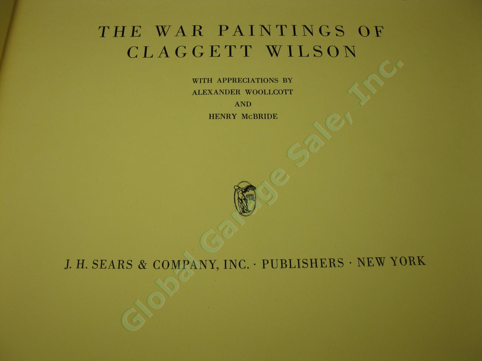 The War Paintings of Claggett Wilson Rare Vtg Antique 1928 Hardcover Book No DJ 4