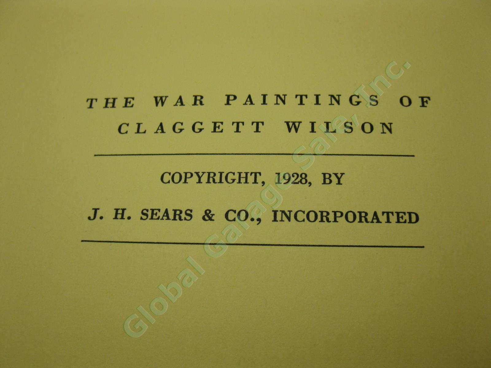 The War Paintings of Claggett Wilson Rare Vtg Antique 1928 Hardcover Book No DJ 5
