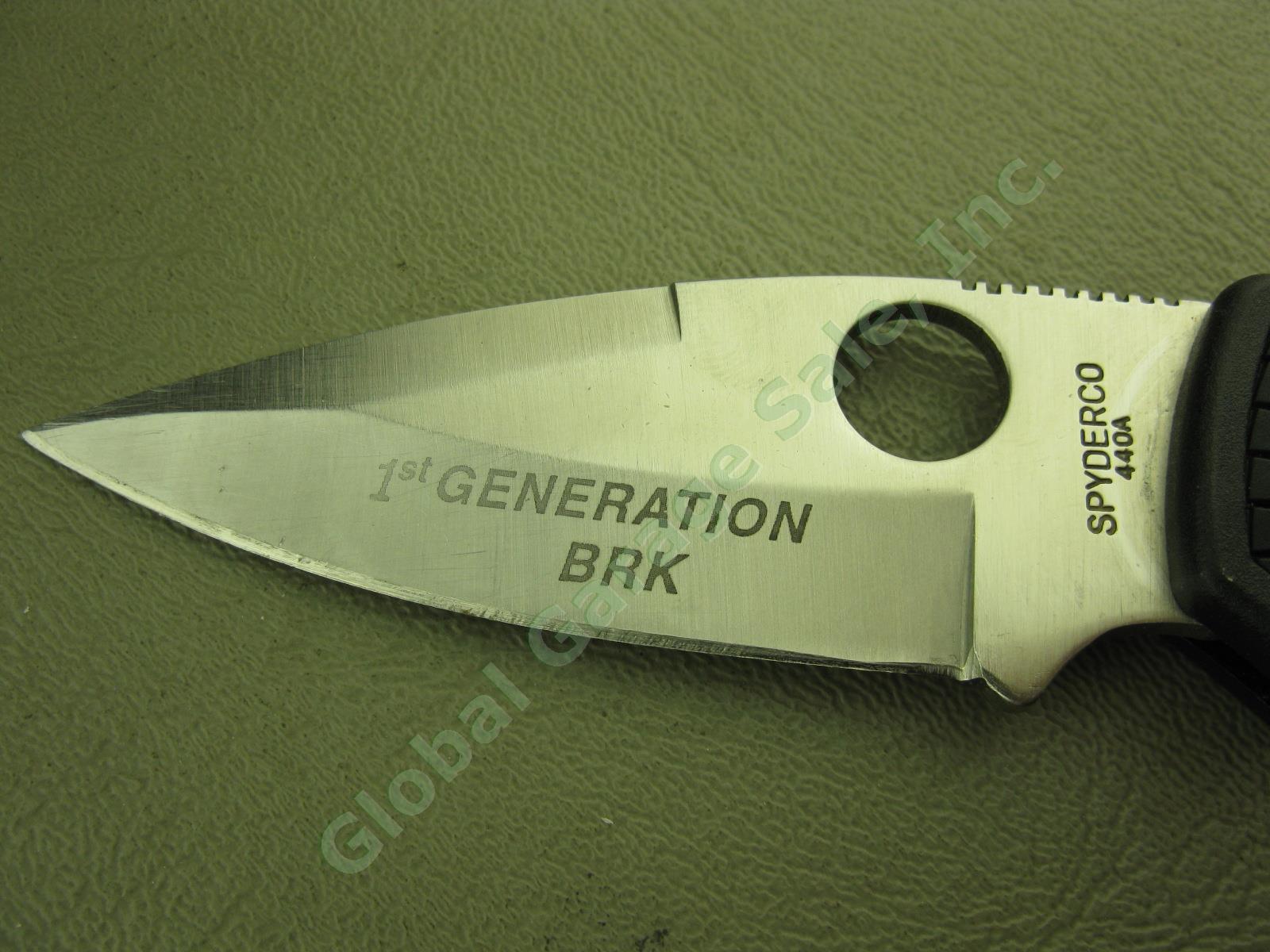 SPYDERCO Native 1st Generation BRK Folding Pocket Knife +Clip Golden CO USA 440A 1