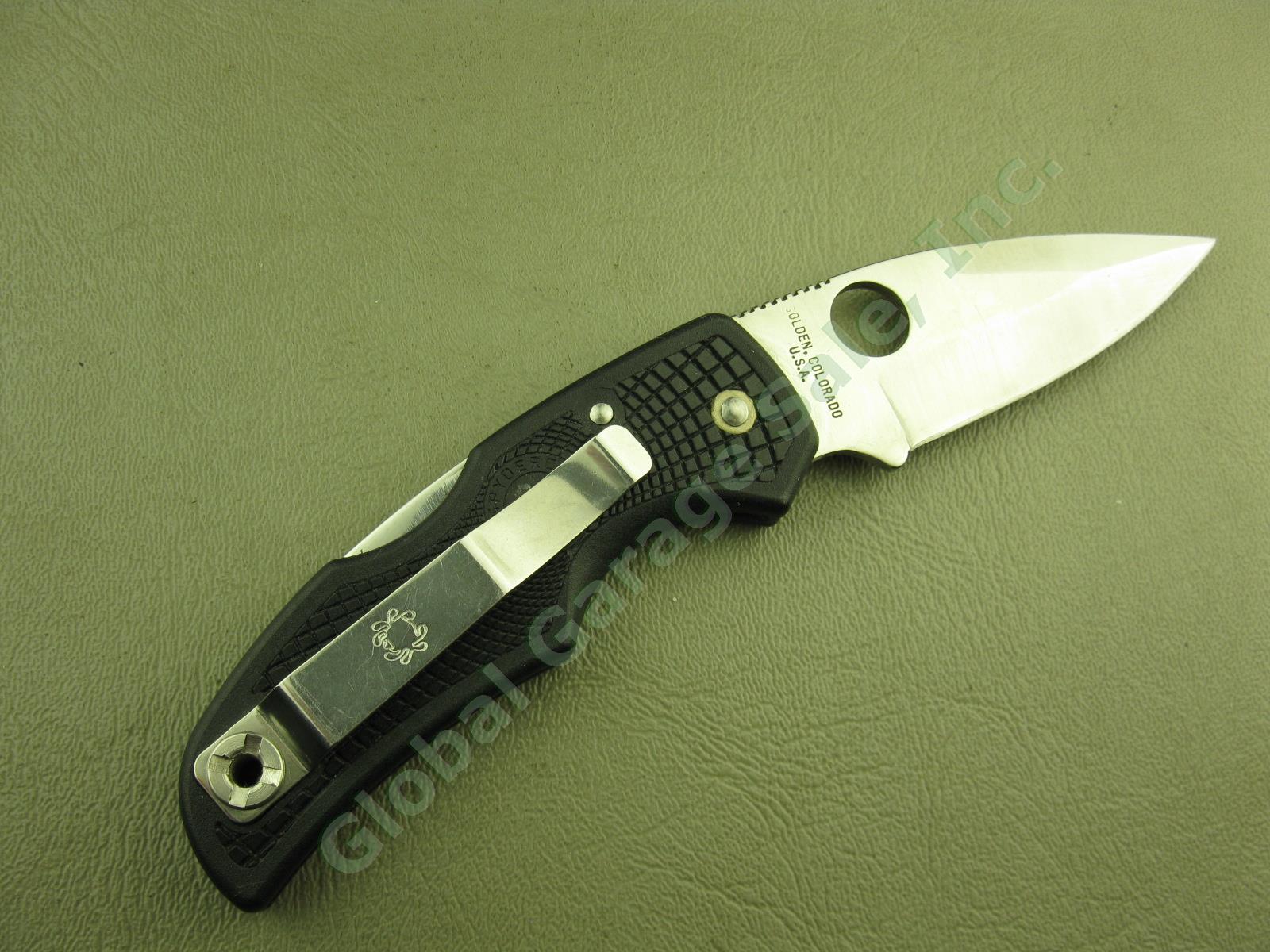 SPYDERCO Native 1st Generation BRK Folding Pocket Knife +Clip Golden CO USA 440A 2