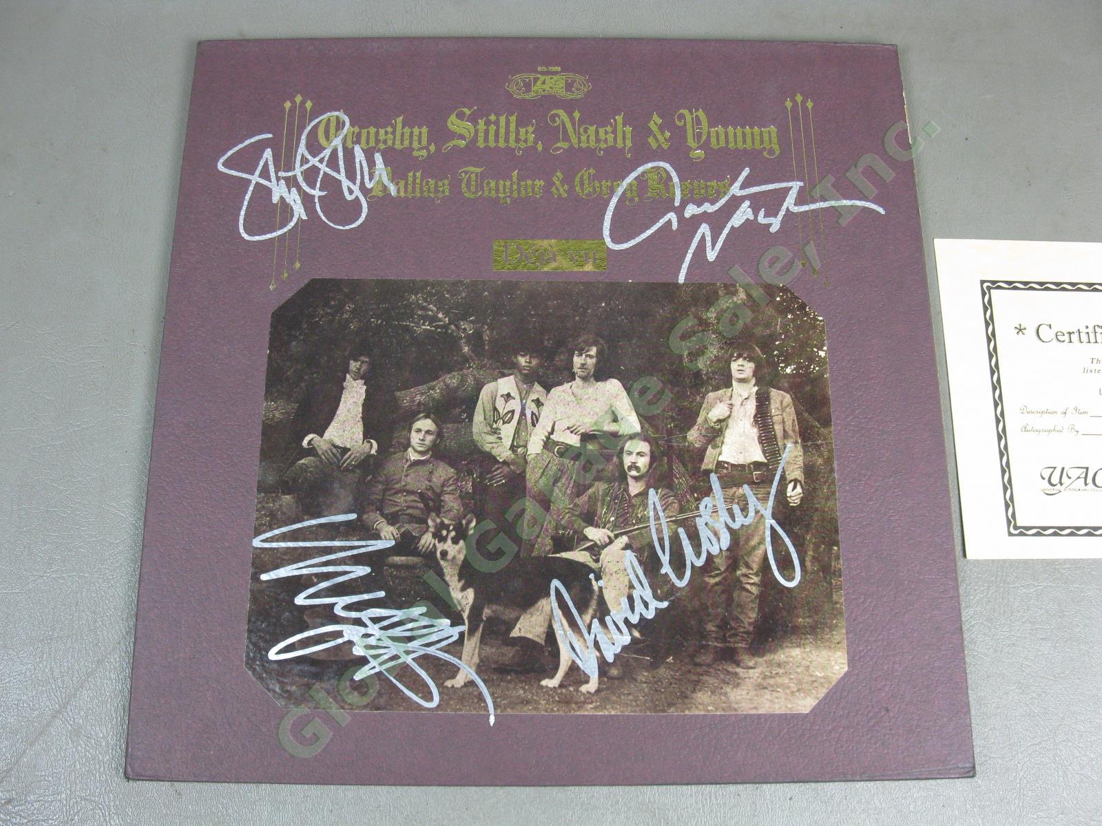 Signed CSNY David Crosby Stephen Stills Graham Nash Neil Young Deja Vu LP Album 1