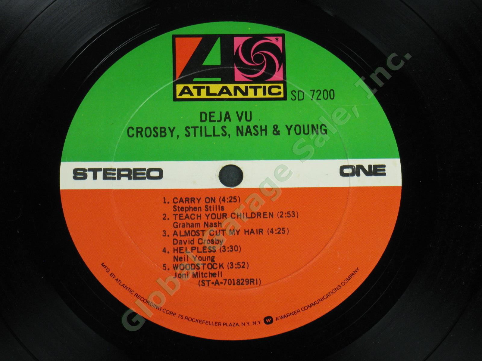 Signed CSNY David Crosby Stephen Stills Graham Nash Neil Young Deja Vu LP Album 8
