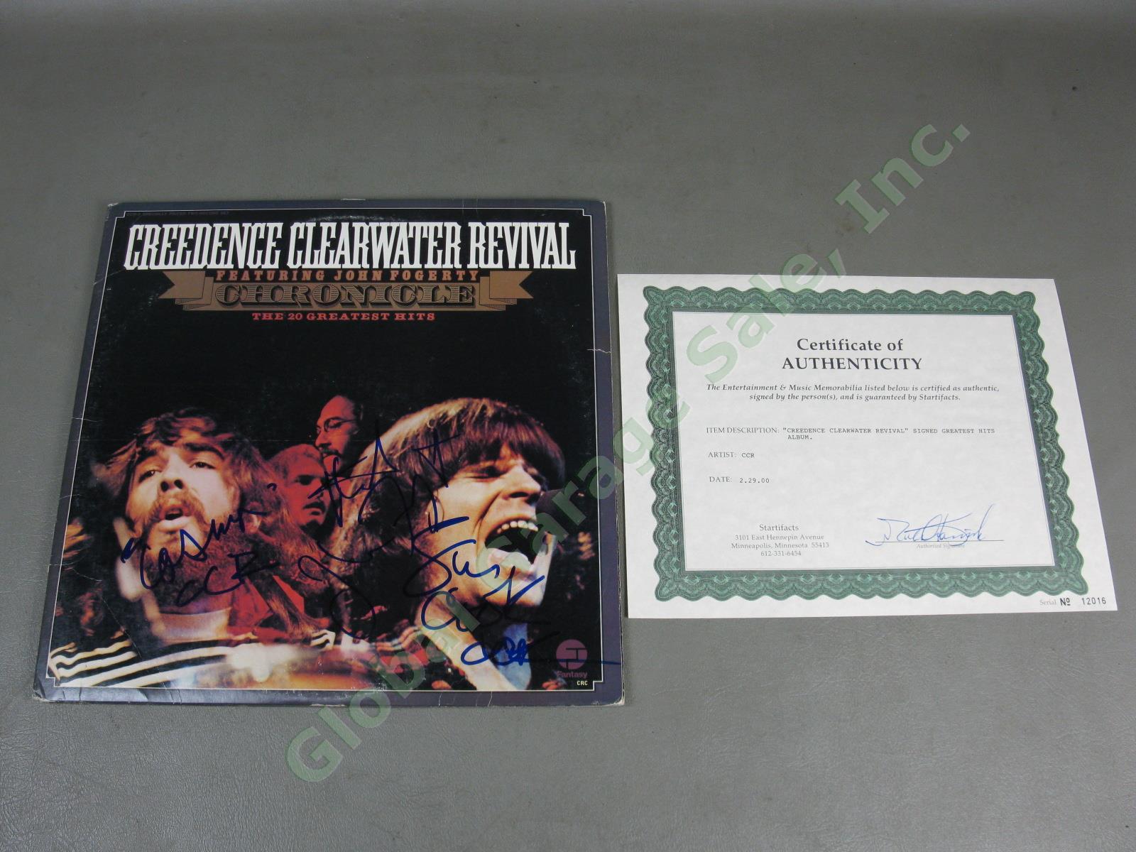 Signed CCR Creedence Clearwater Revival Greatest Hits LP Album John Fogerty COA