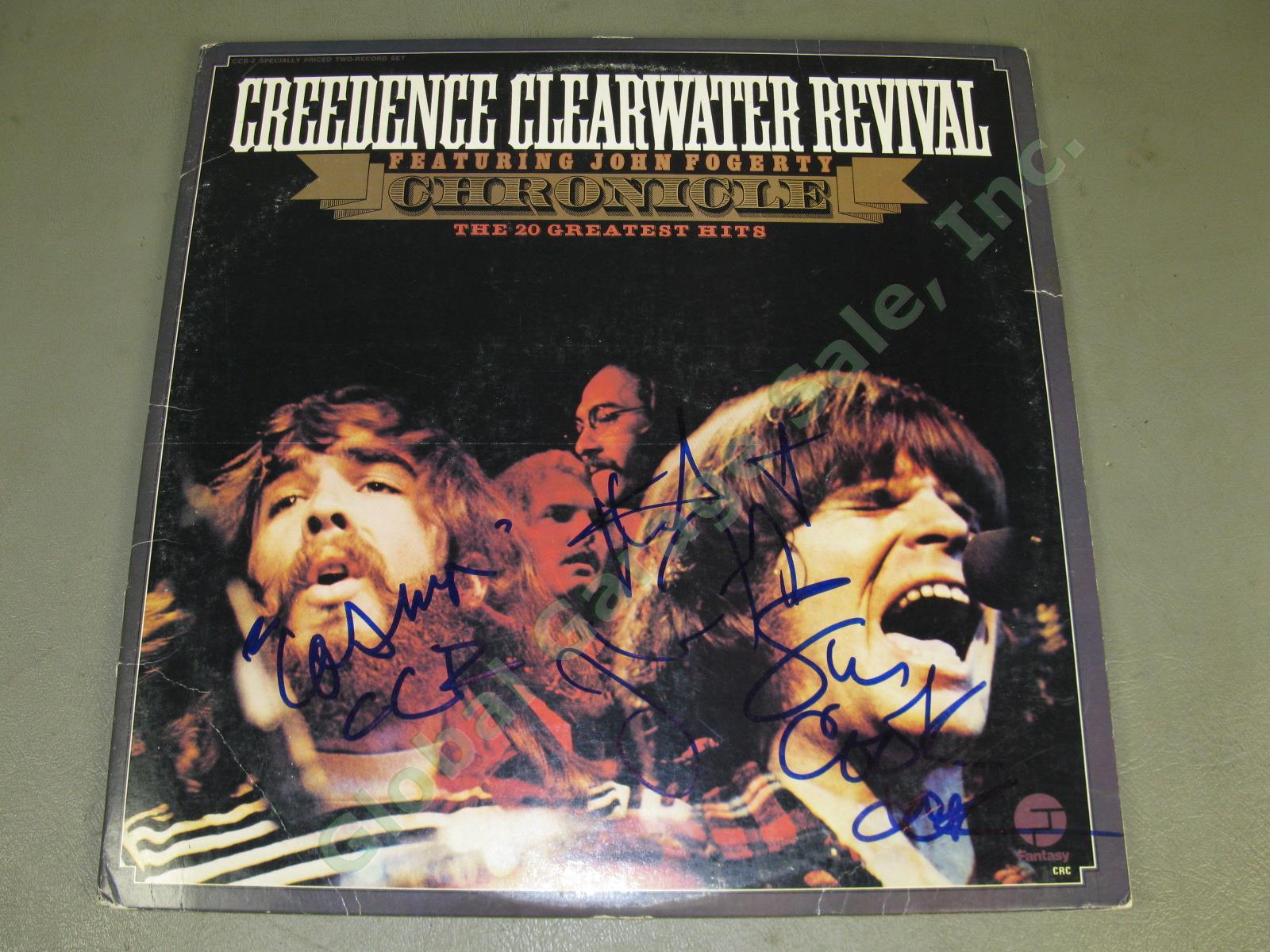 Signed CCR Creedence Clearwater Revival Greatest Hits LP Album John Fogerty COA 1