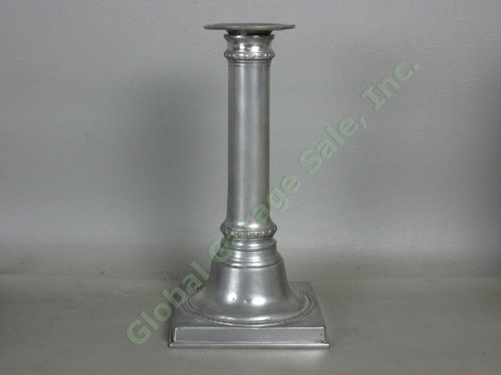 NEW Match Pewter Square Base 8" Candlestick Candle Holder Made In Italy $200 NR! 1