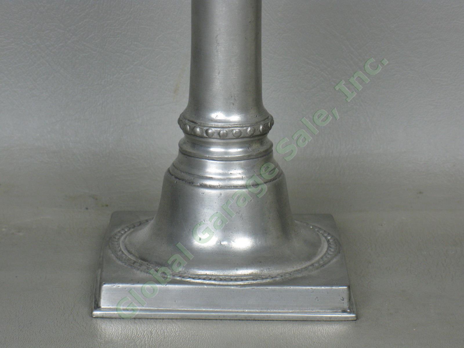 NEW Match Pewter Square Base 8" Candlestick Candle Holder Made In Italy $200 NR! 3