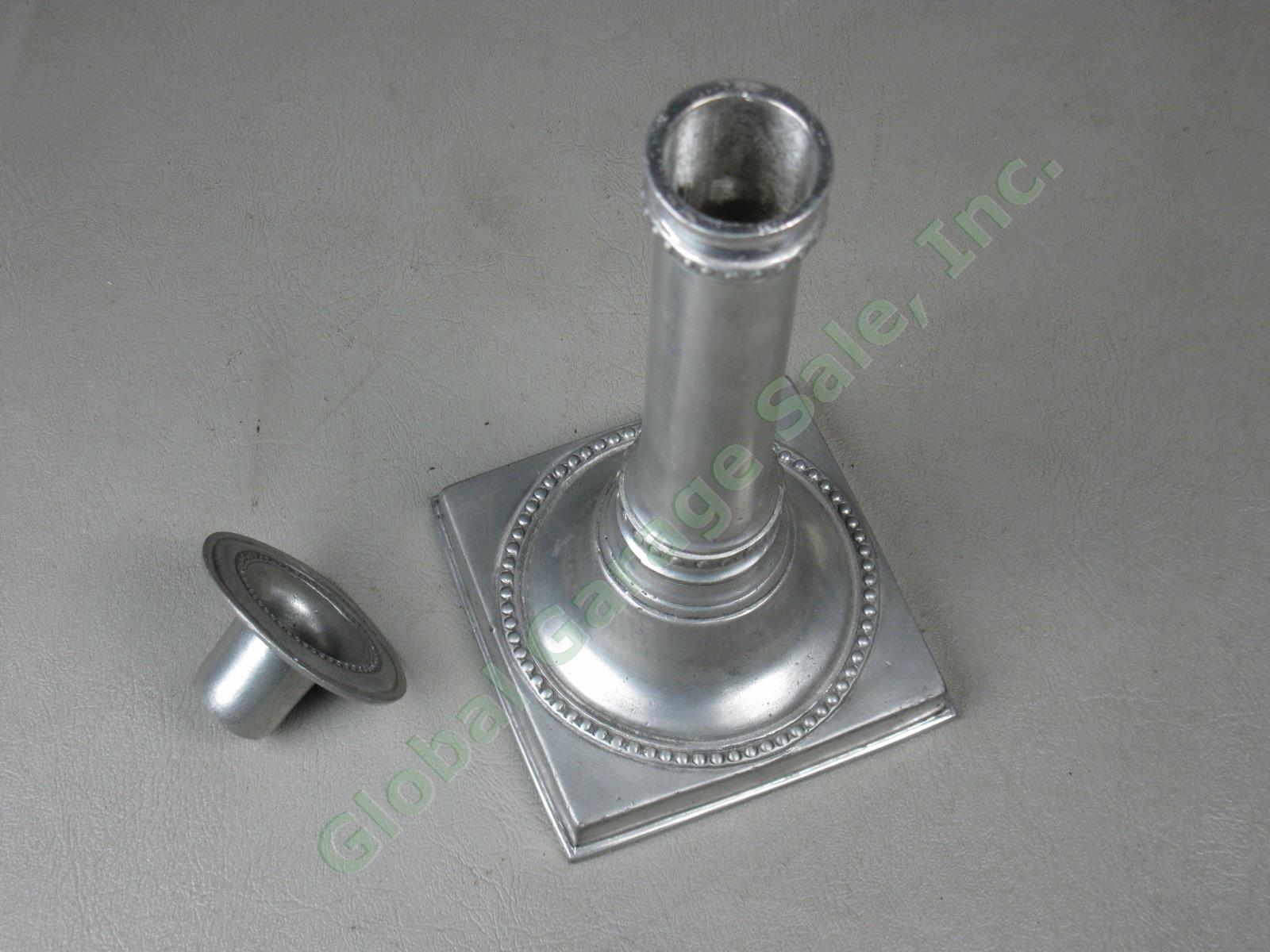 NEW Match Pewter Square Base 8" Candlestick Candle Holder Made In Italy $200 NR! 5