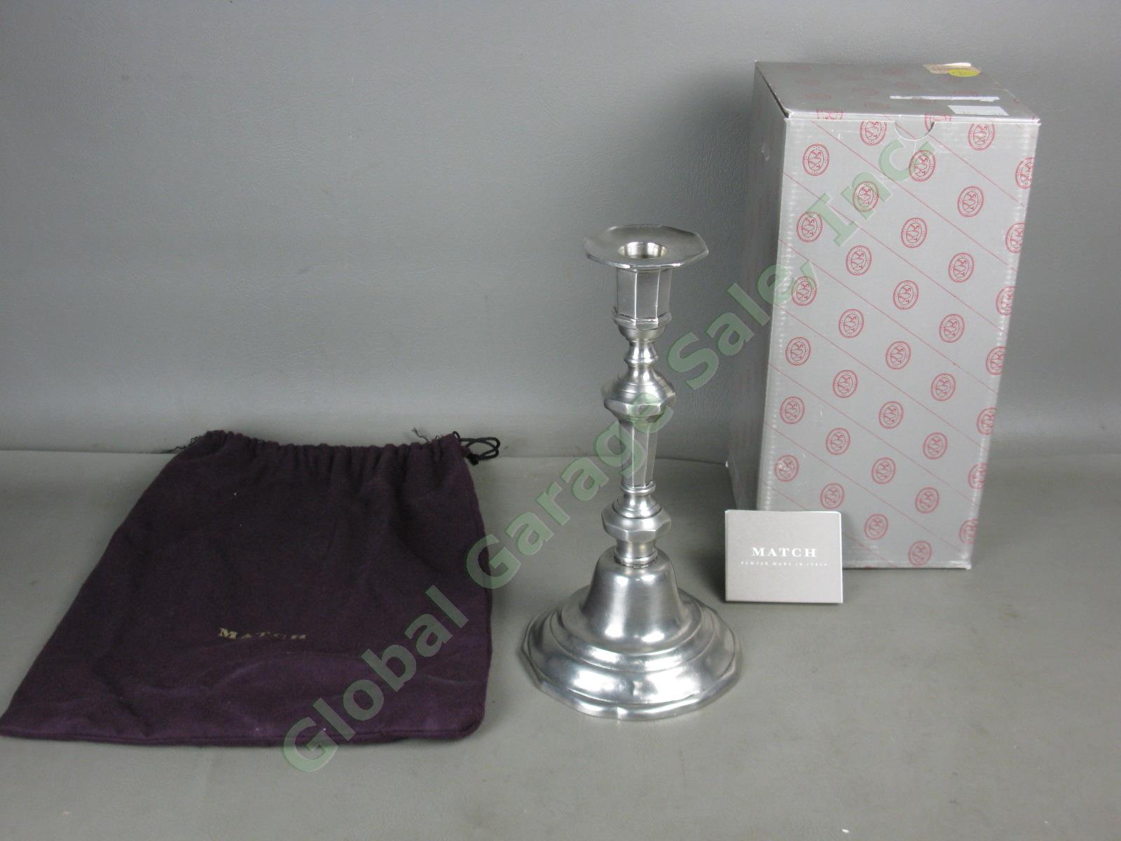 NEW Match Pewter Genoa Candlestick 9.75" Made In Italy $220 Retail No Reserve!