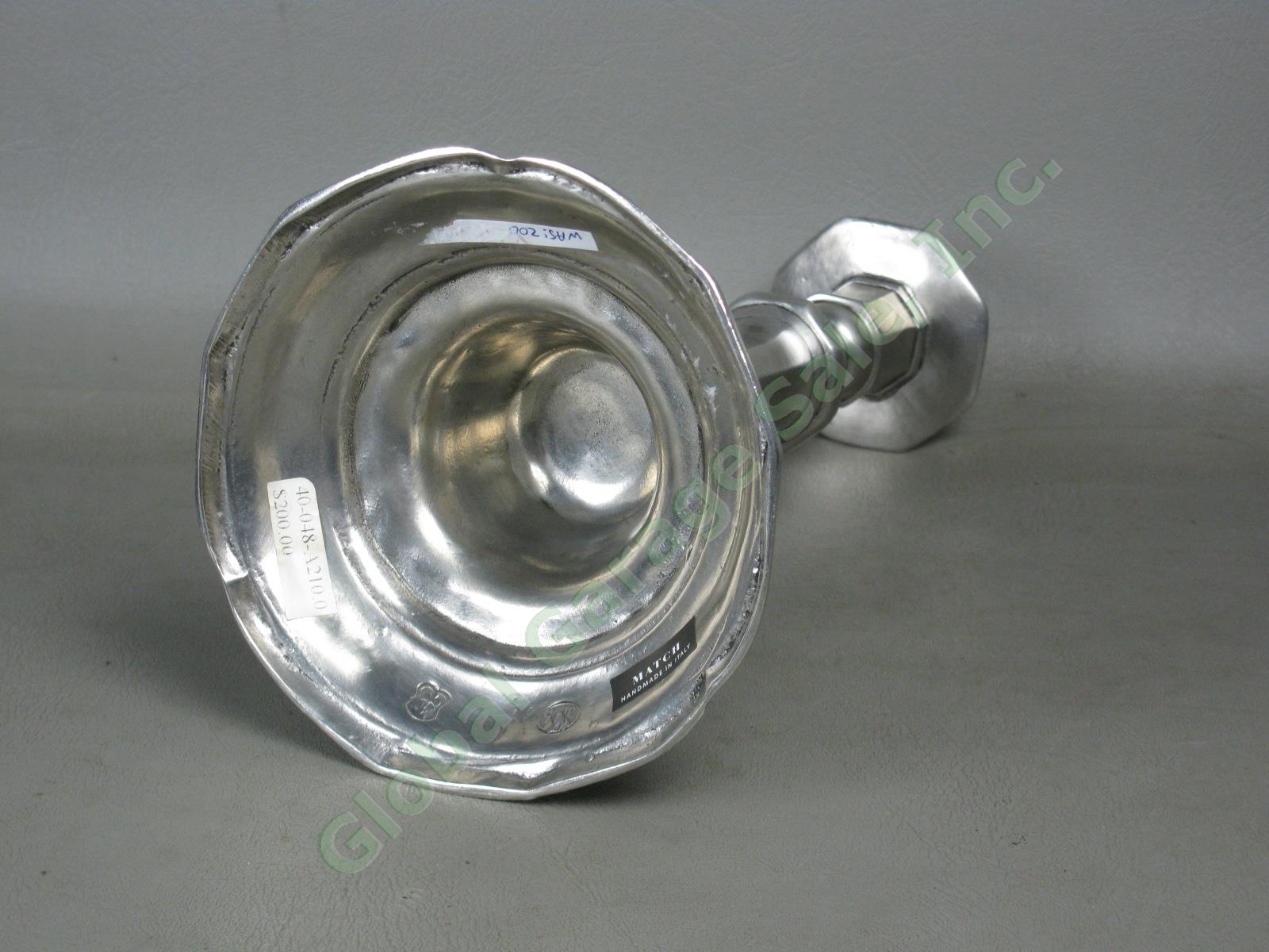NEW Match Pewter Genoa Candlestick 9.75" Made In Italy $220 Retail No Reserve! 5