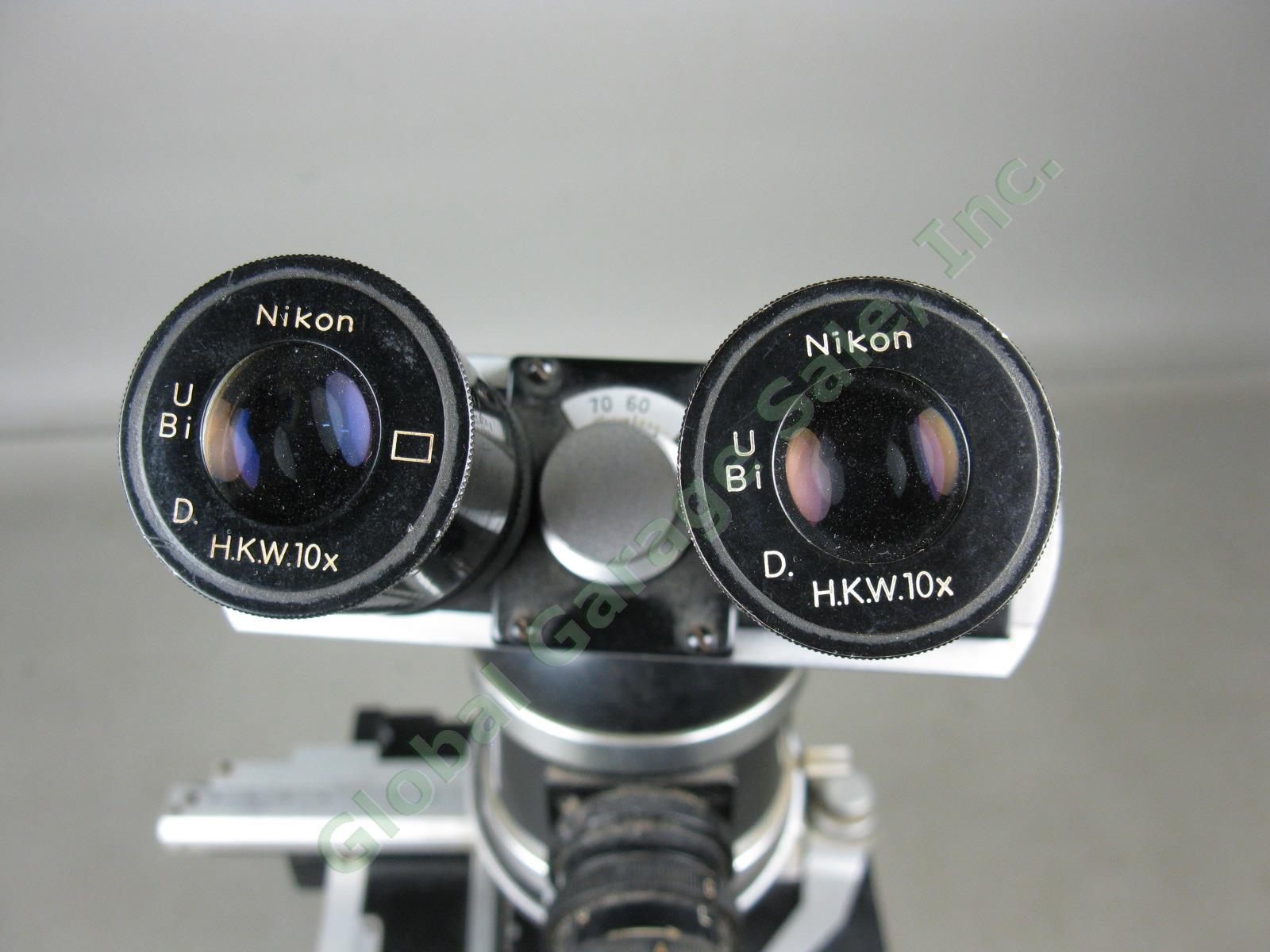 Nikon Binocular Microscope 65659 Camera Adapter 3 Objectives Works Nippon Kogaku 4