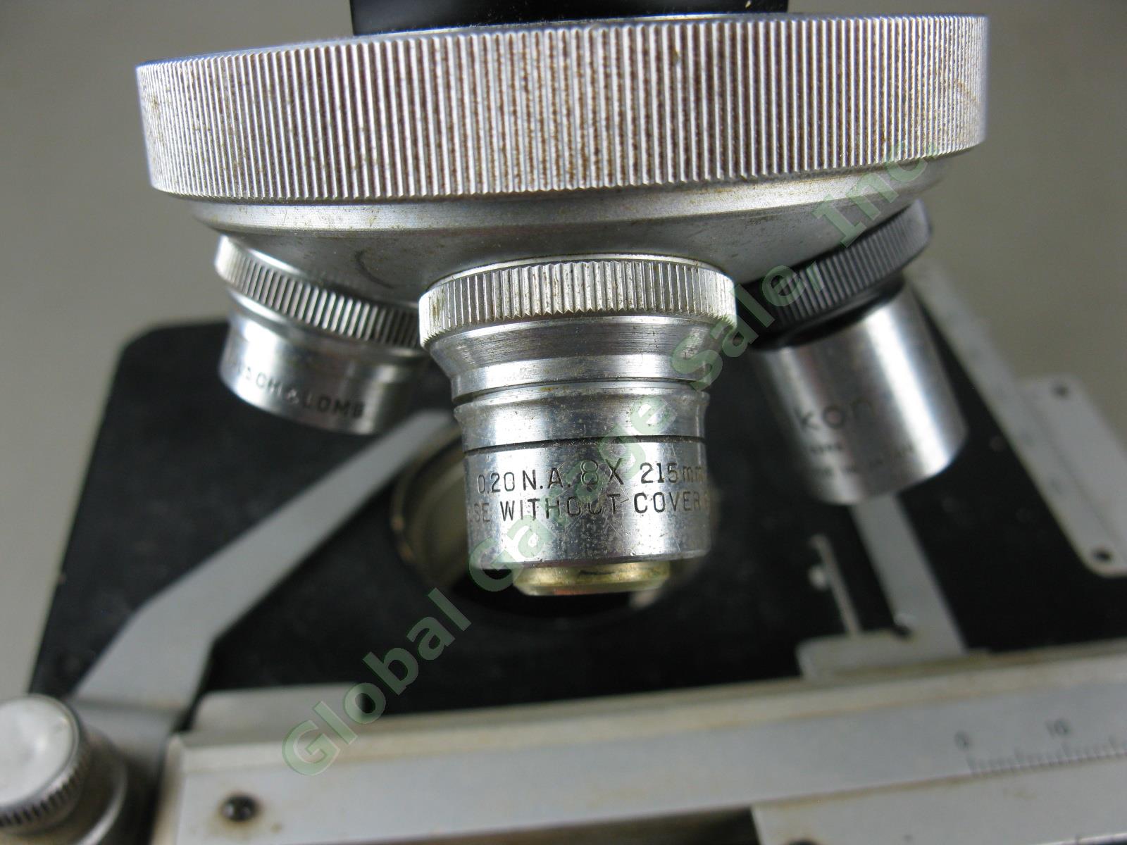 Nikon Binocular Microscope 65659 Camera Adapter 3 Objectives Works Nippon Kogaku 8
