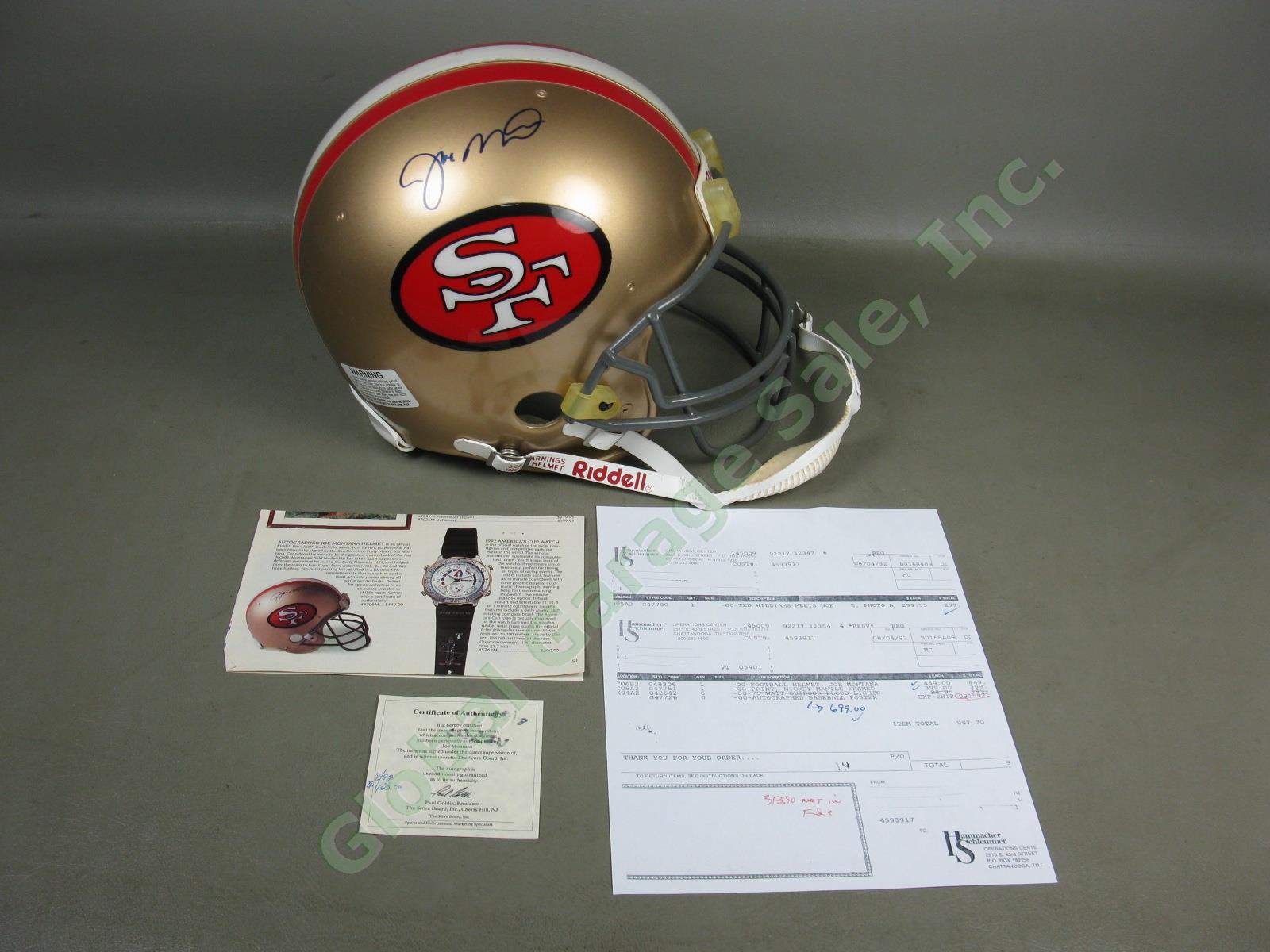 Signed Joe Montana Full Size Riddell Pro Line San Francisco SF 49ers Helmet +COA