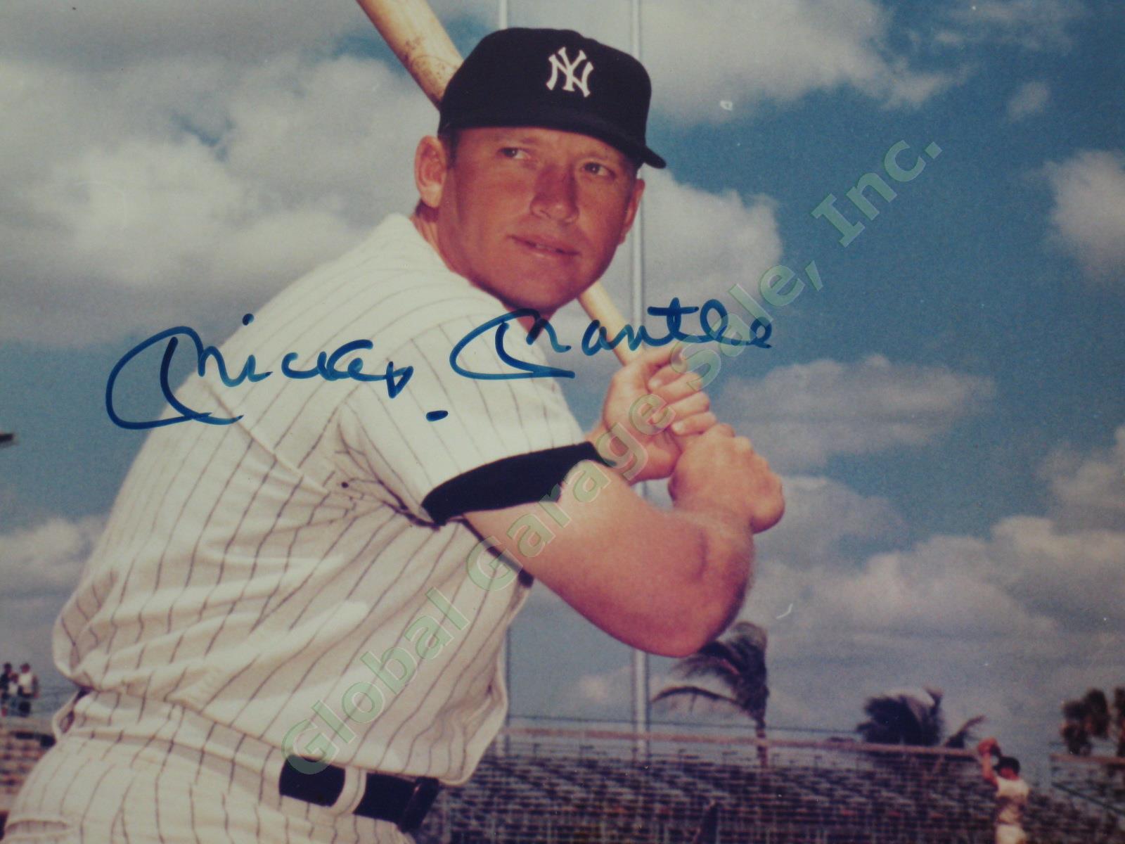 Hand Signed Mickey Mantle NY Yankees 8x10 Photo Plaque w/ COA Spring Training NR 1
