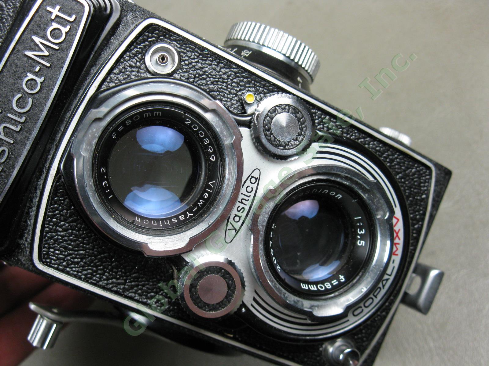 Vtg Yashica Mat Copal-MXV TLR Camera Yashinon 3.5 80mm Lens +Leather Case Bundle 2