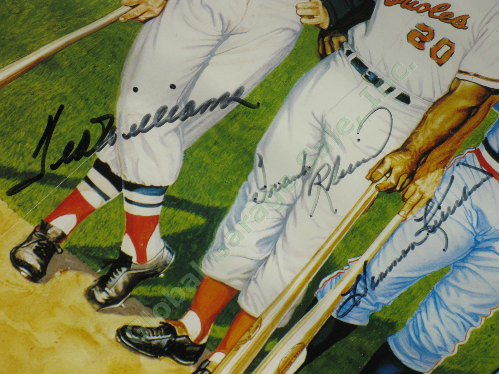 Signed 18"x36" 500 Home Run Hitters Autographed Print 1988 Mantle Mays Aaron NR! 5