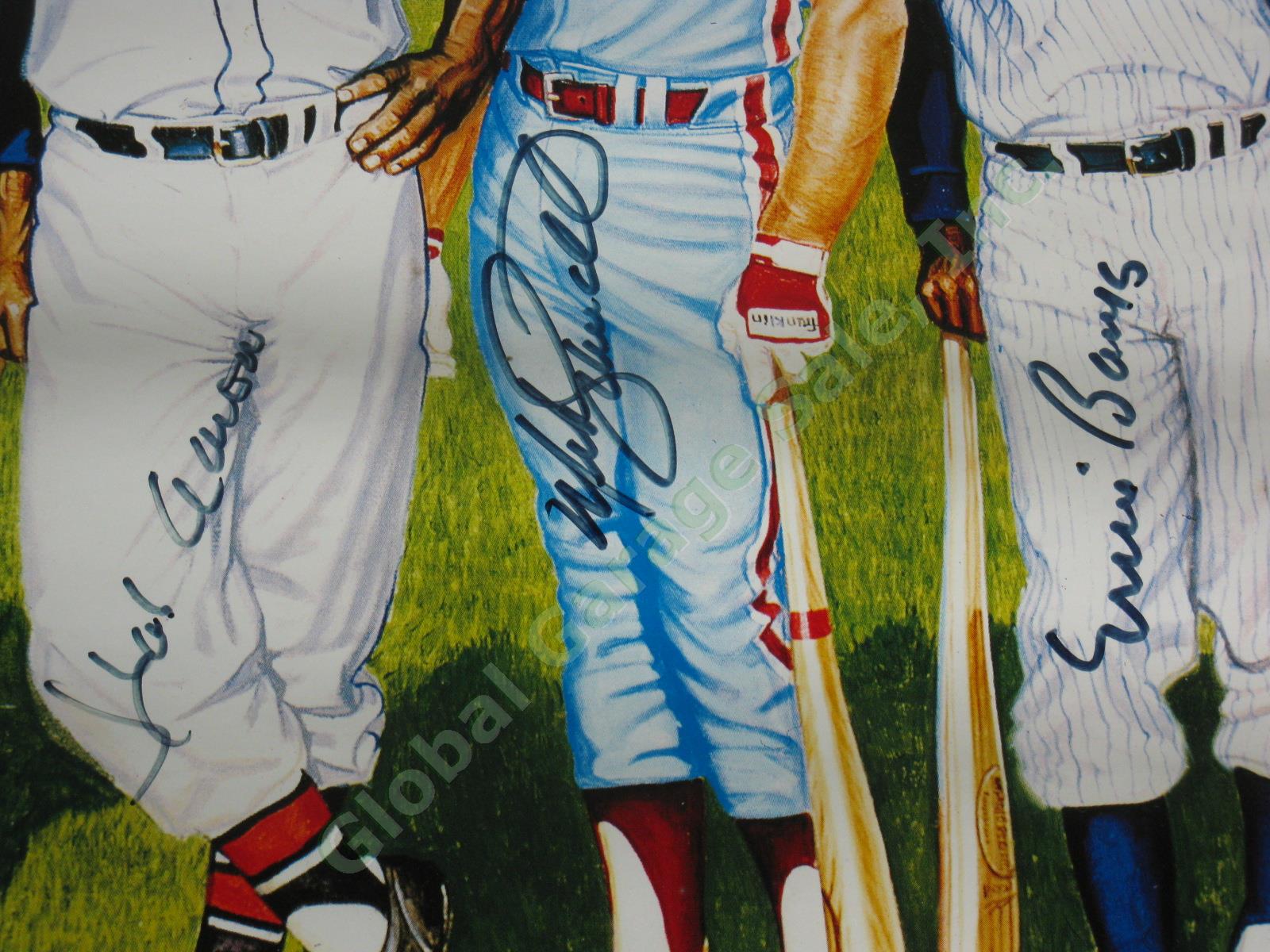 Signed 18"x36" 500 Home Run Hitters Autographed Print 1988 Mantle Mays Aaron NR! 7