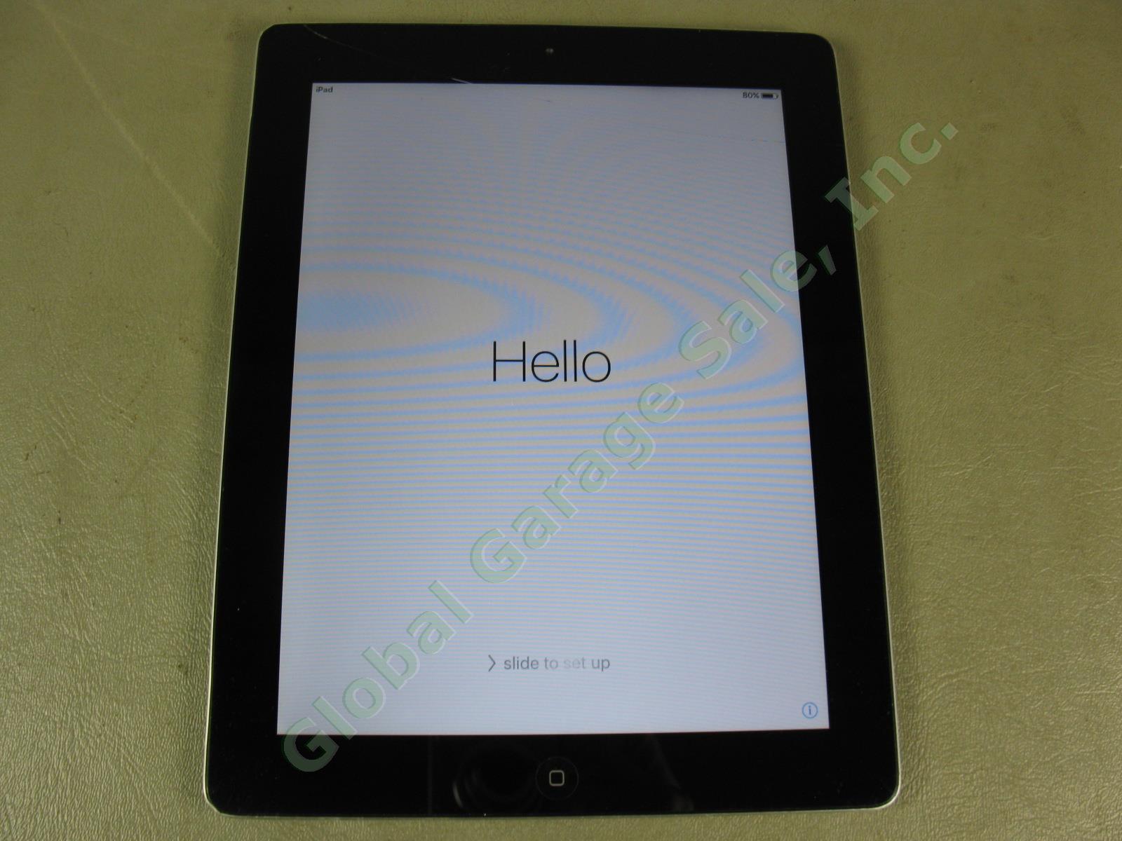 Apple iPad 2 Black Tablet 32GB Wifi Works Great Cracked Screen MC770LL/A A1395