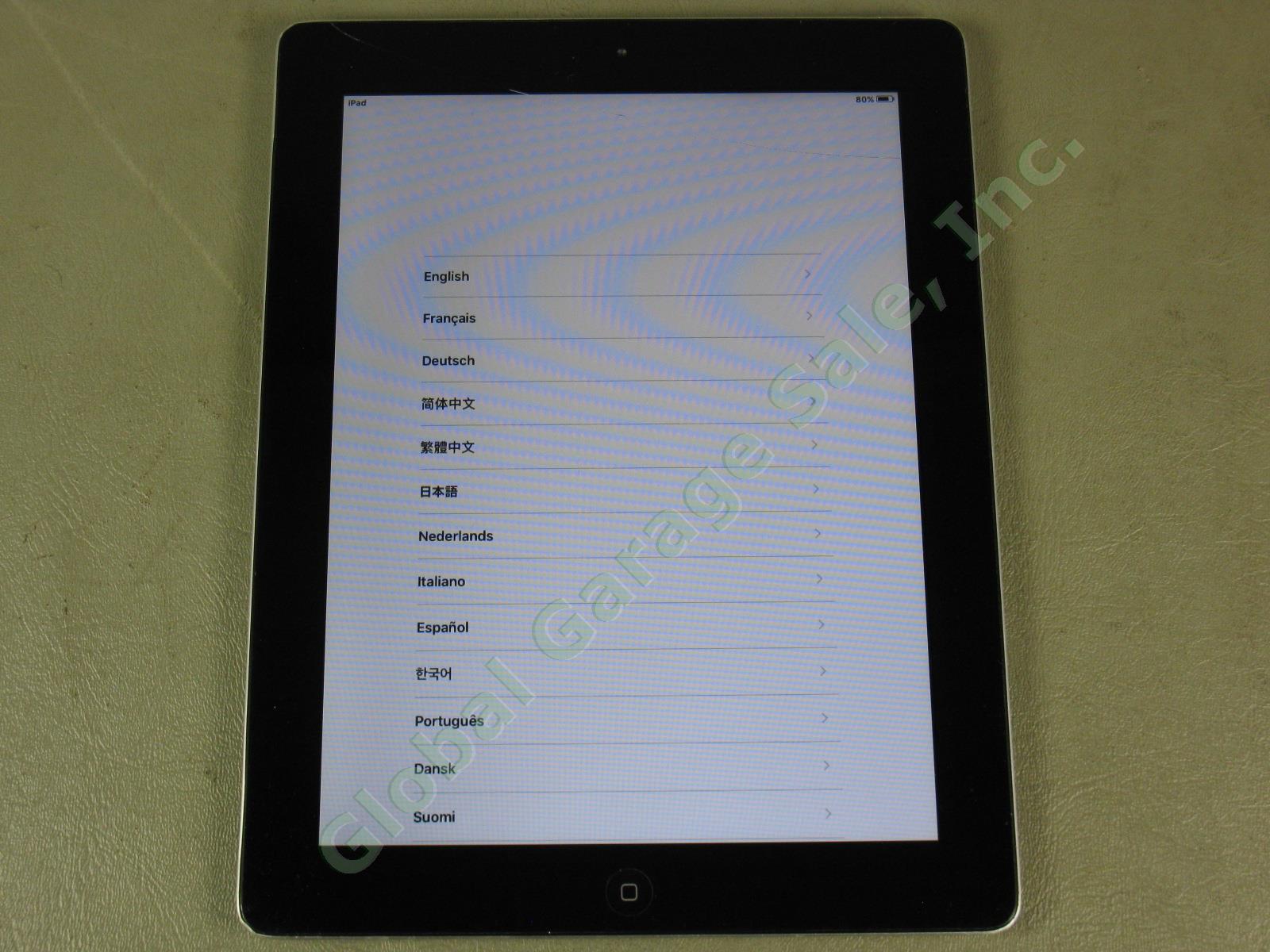 Apple iPad 2 Black Tablet 32GB Wifi Works Great Cracked Screen MC770LL/A A1395 2